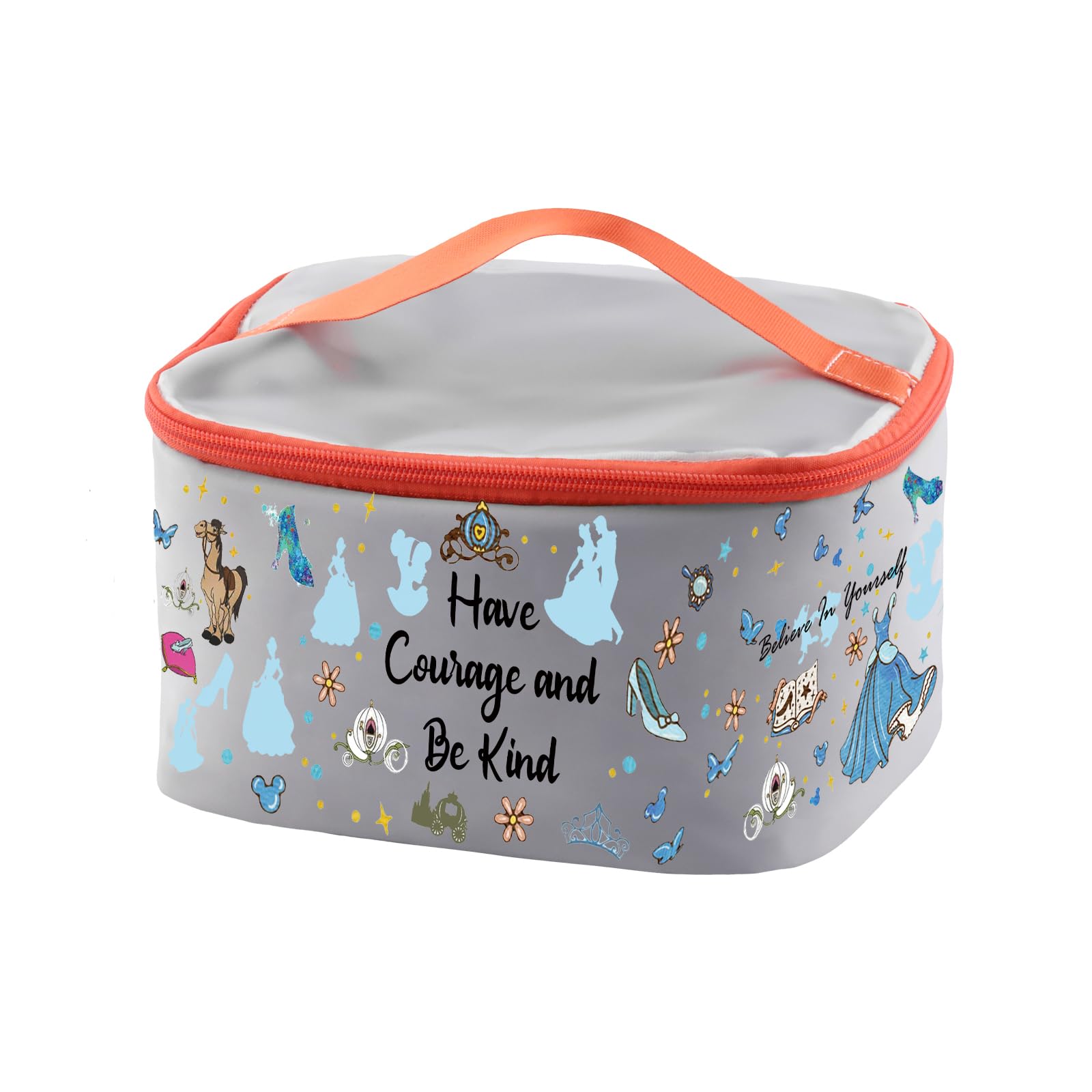 Fairy Tale Princess Cosmetic Case - Cute Cartoon Makeup Organizer Bag with Shoes Design - Perfect for Disney Fans, Birthday Gifts & Travel Essentials