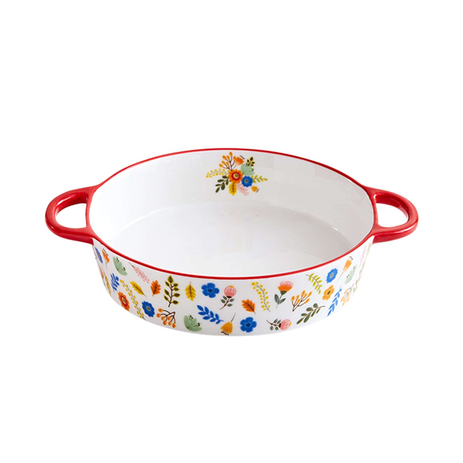 Haifle Red Porcelain Rectangular Casserole Dish with Handle - Oven Safe Ceramic Baking Pan for Lasagna, Pasta & Casseroles - Perfect for Family Dinners & Holiday Cooking