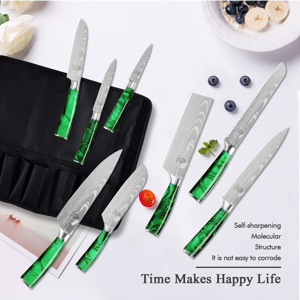 Premium 14-Piece Japanese Knife Set - German Stainless Steel Kitchen Knives with Multiple Color Options | Perfect for Home Chefs, Professional Kitchens & Gift Giving