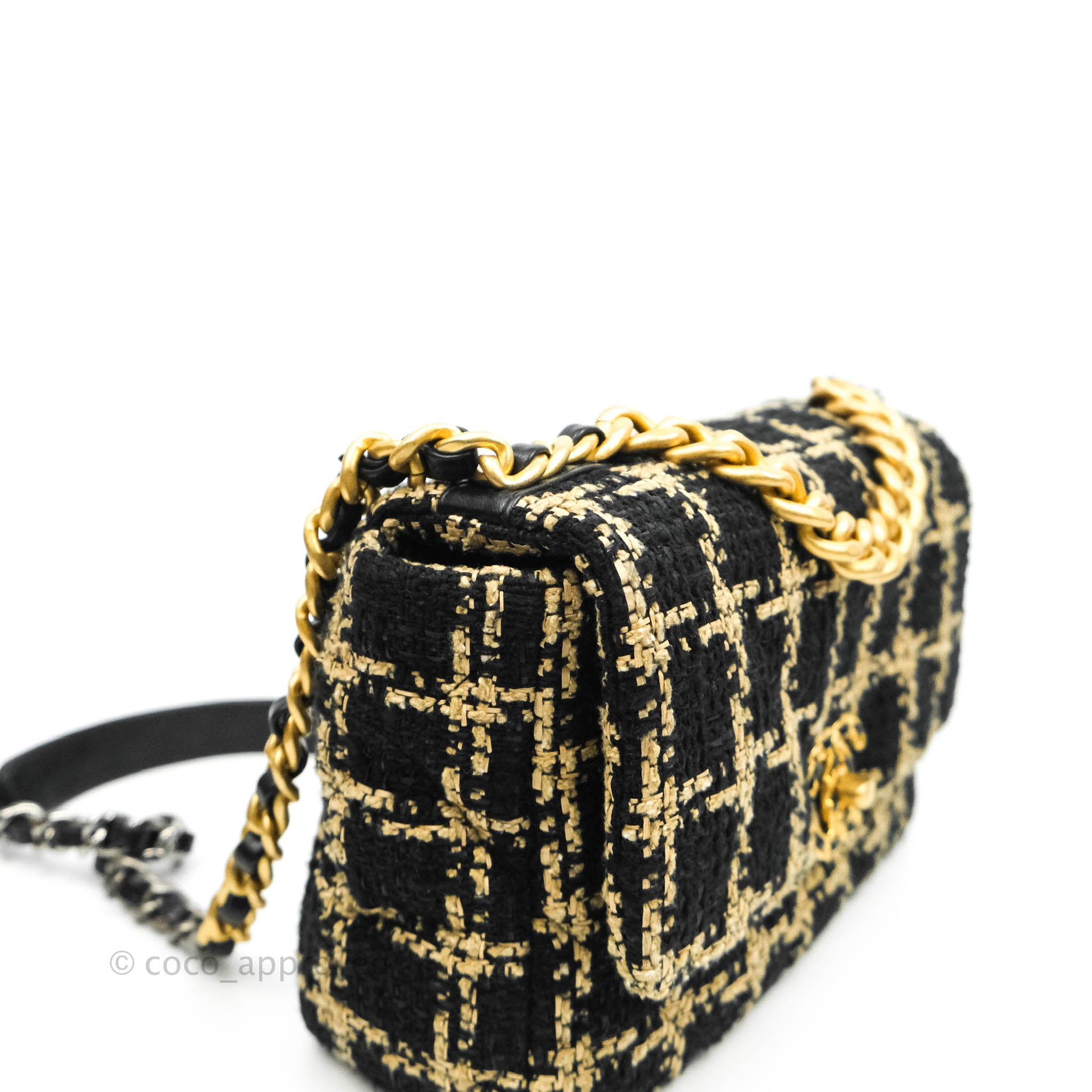 Chanel 19 Small Flap Bag - Black & Beige Tweed with Mixed Hardware | Luxury Designer Handbag for Women | Perfect for Work, Evening Events & Special Occasions