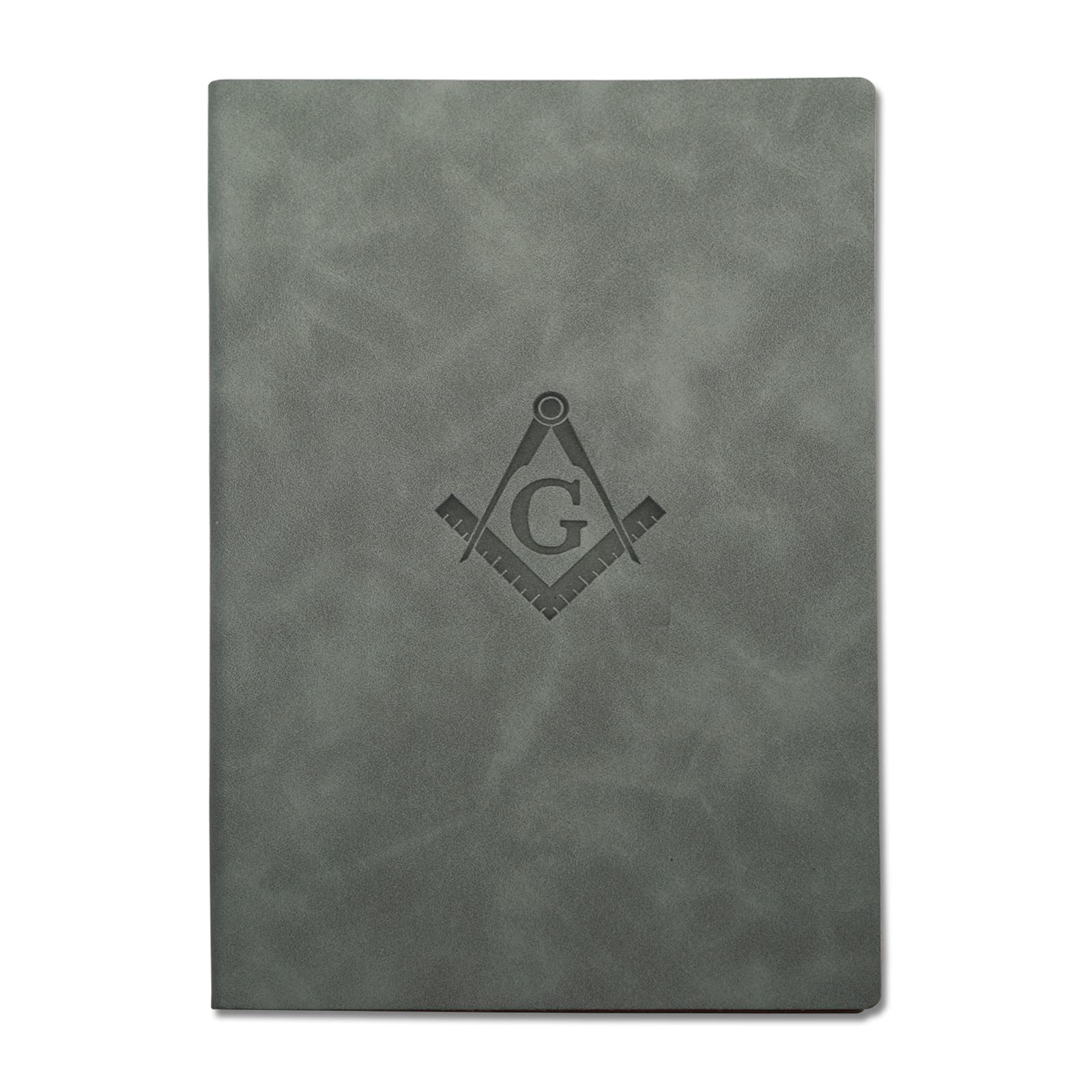 Masonic Square & Compass Journal Notebook - Gray Linen Cover for Freemason Members | Lodge Meetings, Ritual Notes & Brotherhood Records