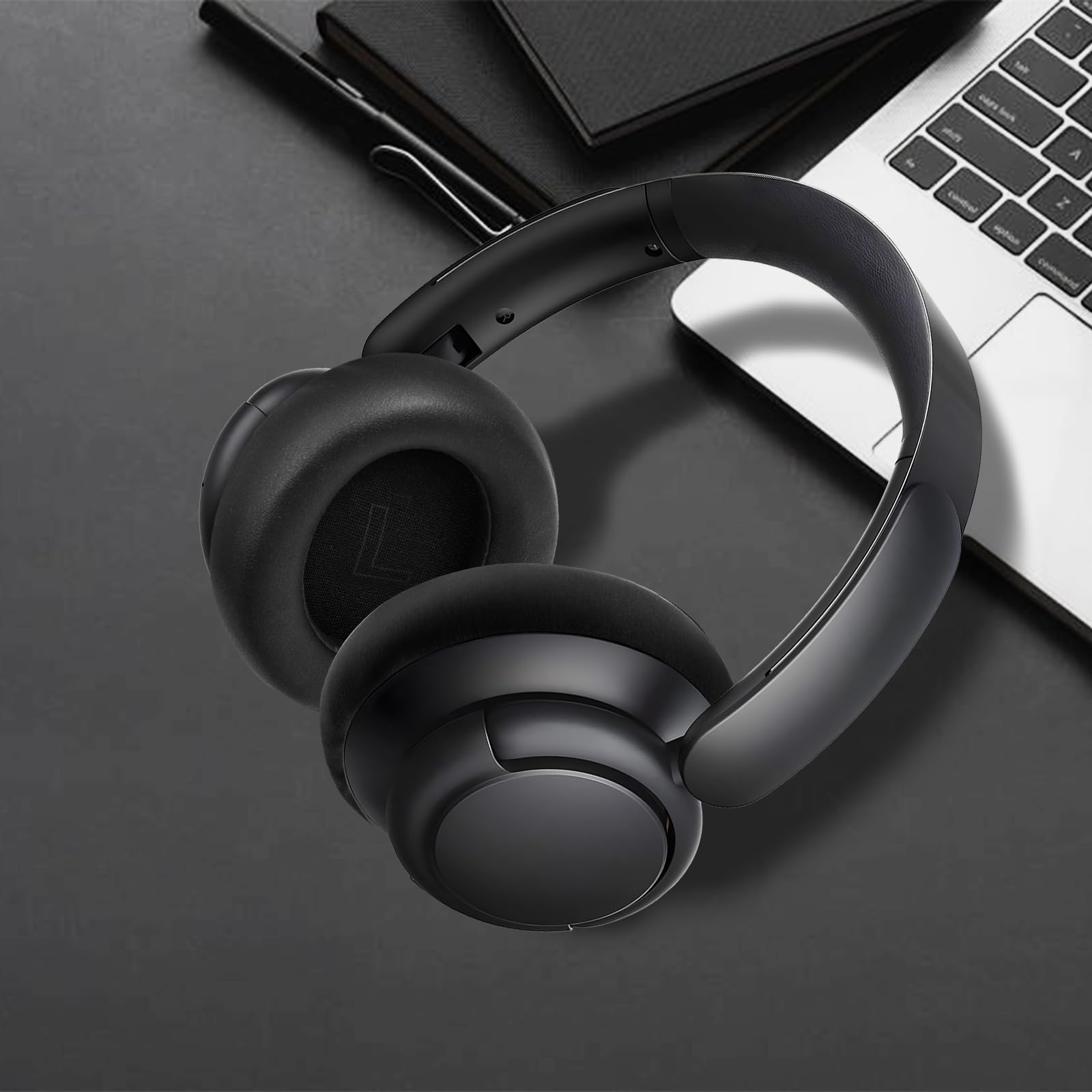 Anker Soundcore Life Q30/Q35 Replacement Earpads - Premium Protein Leather & Memory Foam Ear Cushions - Noise Isolation Headphone Accessories for Work, Travel & Gaming (Black)