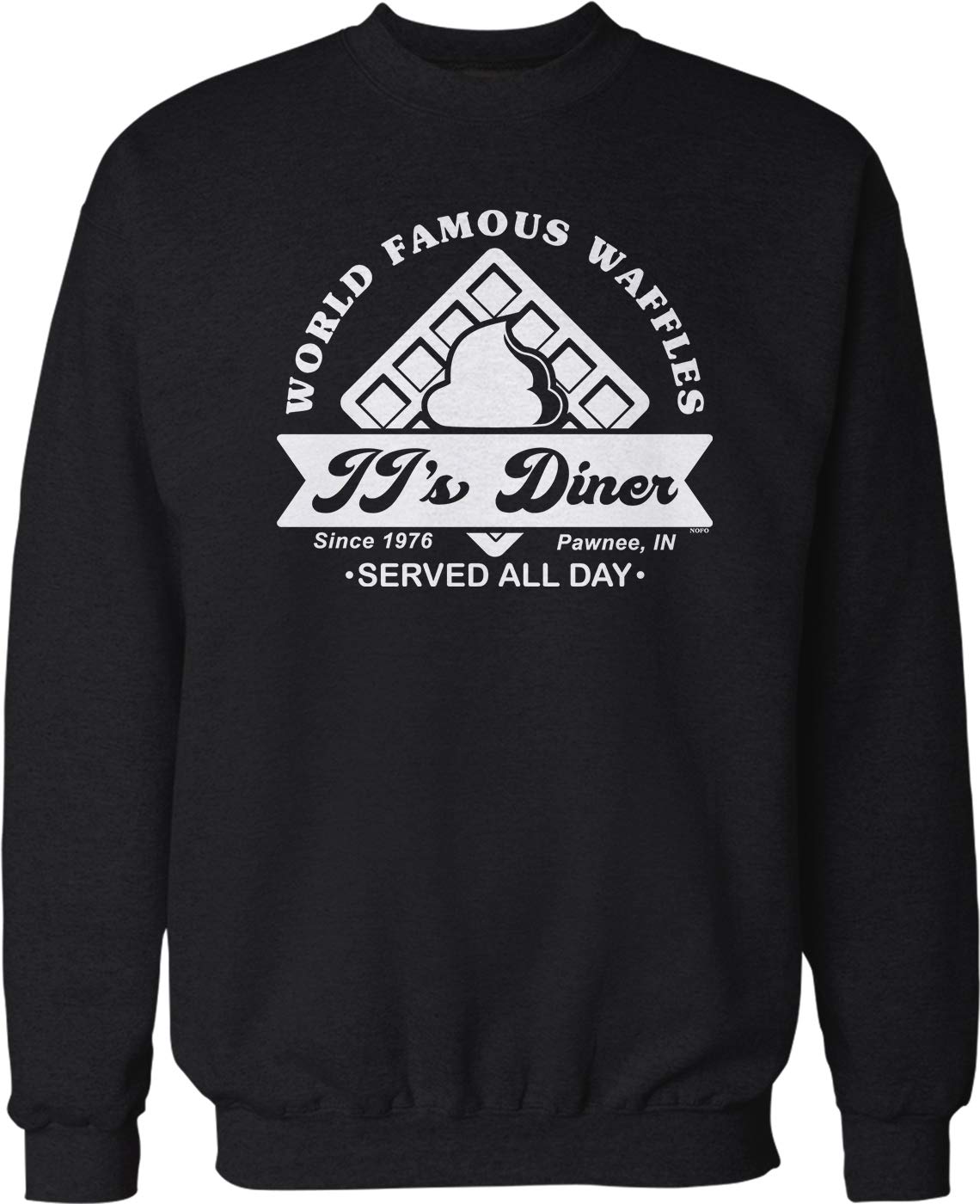 JJ's Diner World Famous Waffles Crew Neck Sweatshirt | Comfortable Unisex Pullover | Perfect for Breakfast Lovers & TV Show Fans