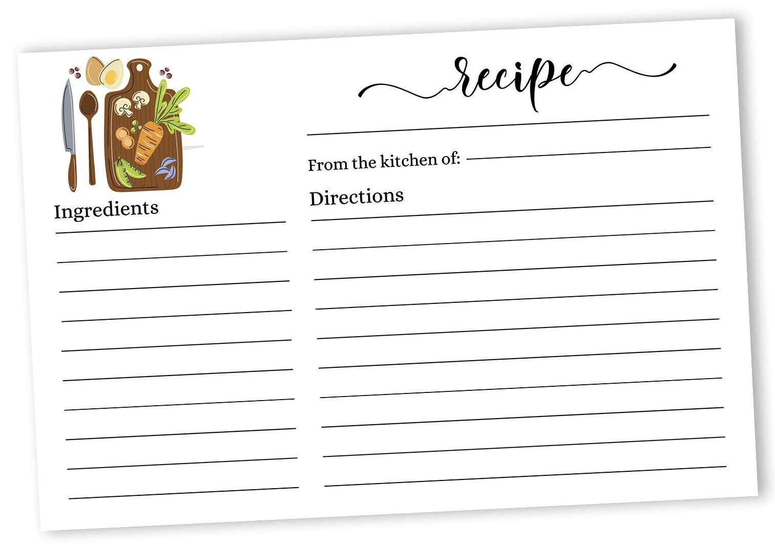 6x4 Inch Single-Sided Recipe Cards - White Floral Kitchen Recipe Cards for Wedding, Bridal Shower & Baby Shower - Pack of 50 - Perfect for Recipe Organization, Gift Giving & Party Favors