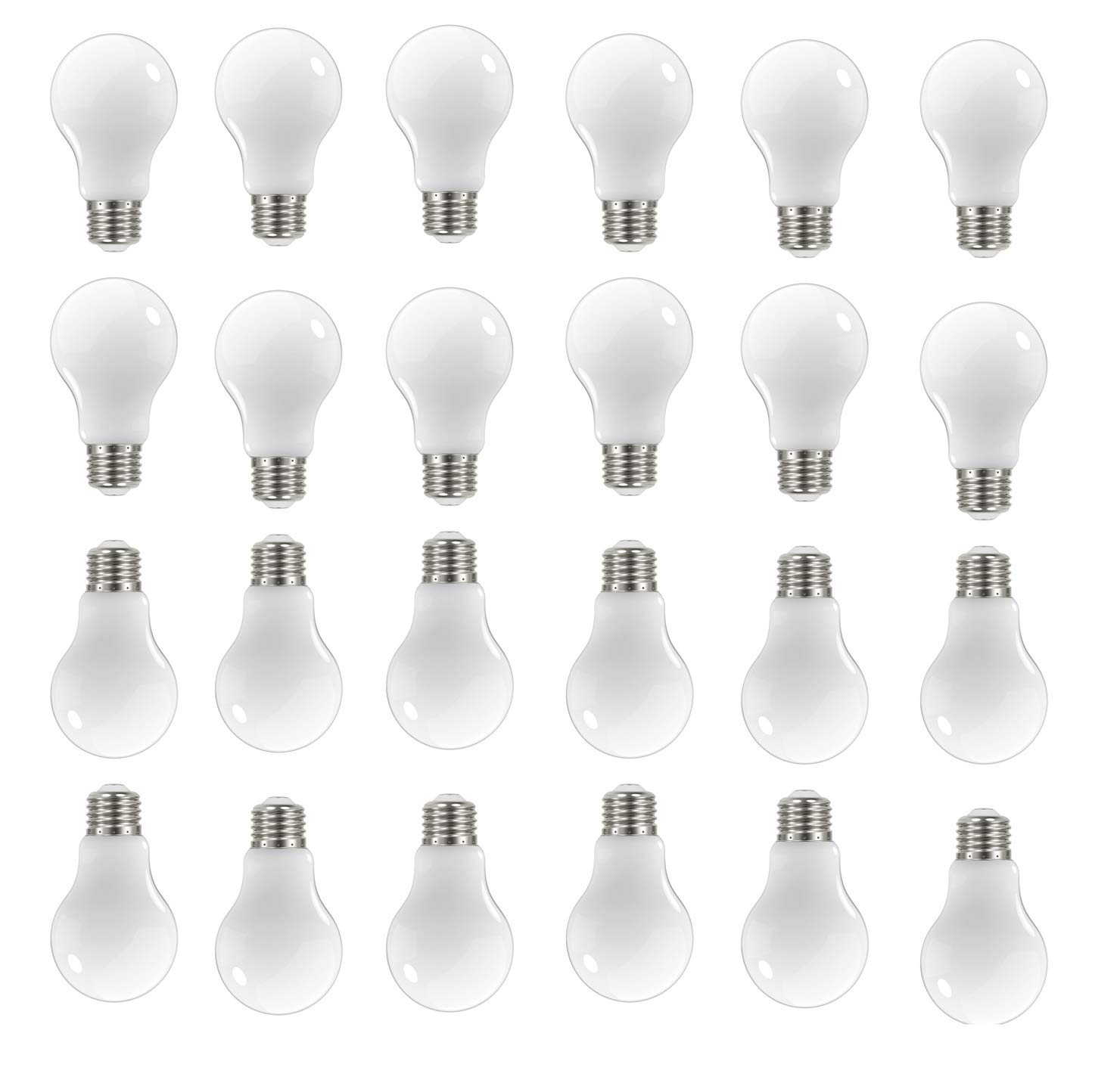 24 Pack Dimmable LED Filament Bulbs - 5W A19 Soft White (3000K) High Lumens, 90 CRI, Medium Base, 120V - Perfect for Home Lighting, Hotel Lobbies, Retail Displays & Office Spaces