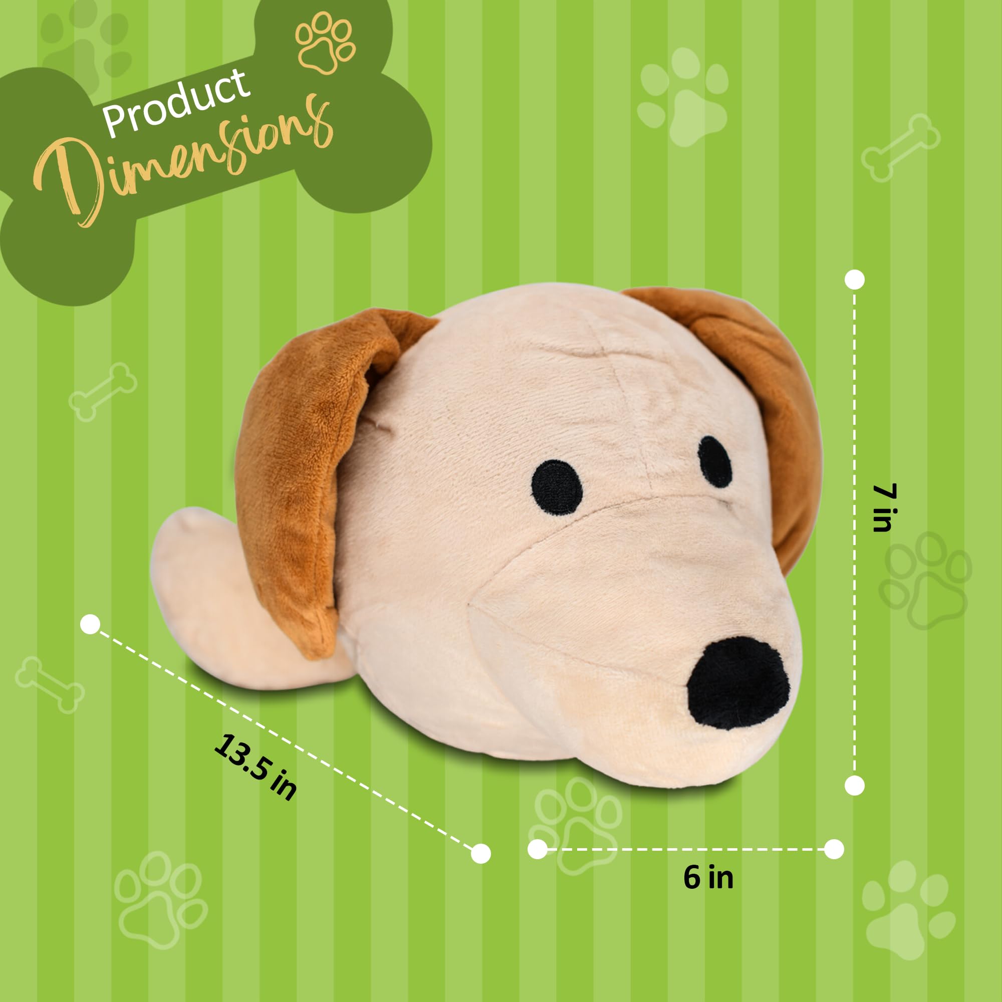 2 in 1 Interactive Dog Puzzle Toys for Low to Mild Chewers - Plush Stuffed Crinkle Squeaky Ball for Anxiety Relief, 3.5