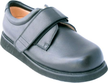 Apis Black Mt. Emey 502 Extra-Depth Men's Dress Casual Strap Shoes - Wide Width 9.5 9E - Comfortable Orthopedic Footwear for Work, Travel & Formal Occasions