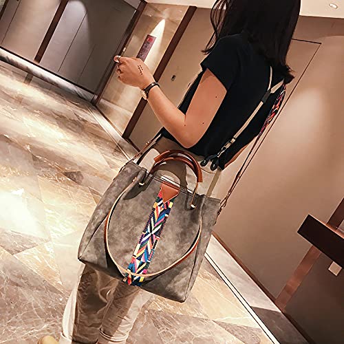 2PCS Women's Leather Hobo Tote & Crossbody Shoulder Bags - Fashion Large Bucket Purse for Ladies | Perfect for Work, Travel & Daily Use