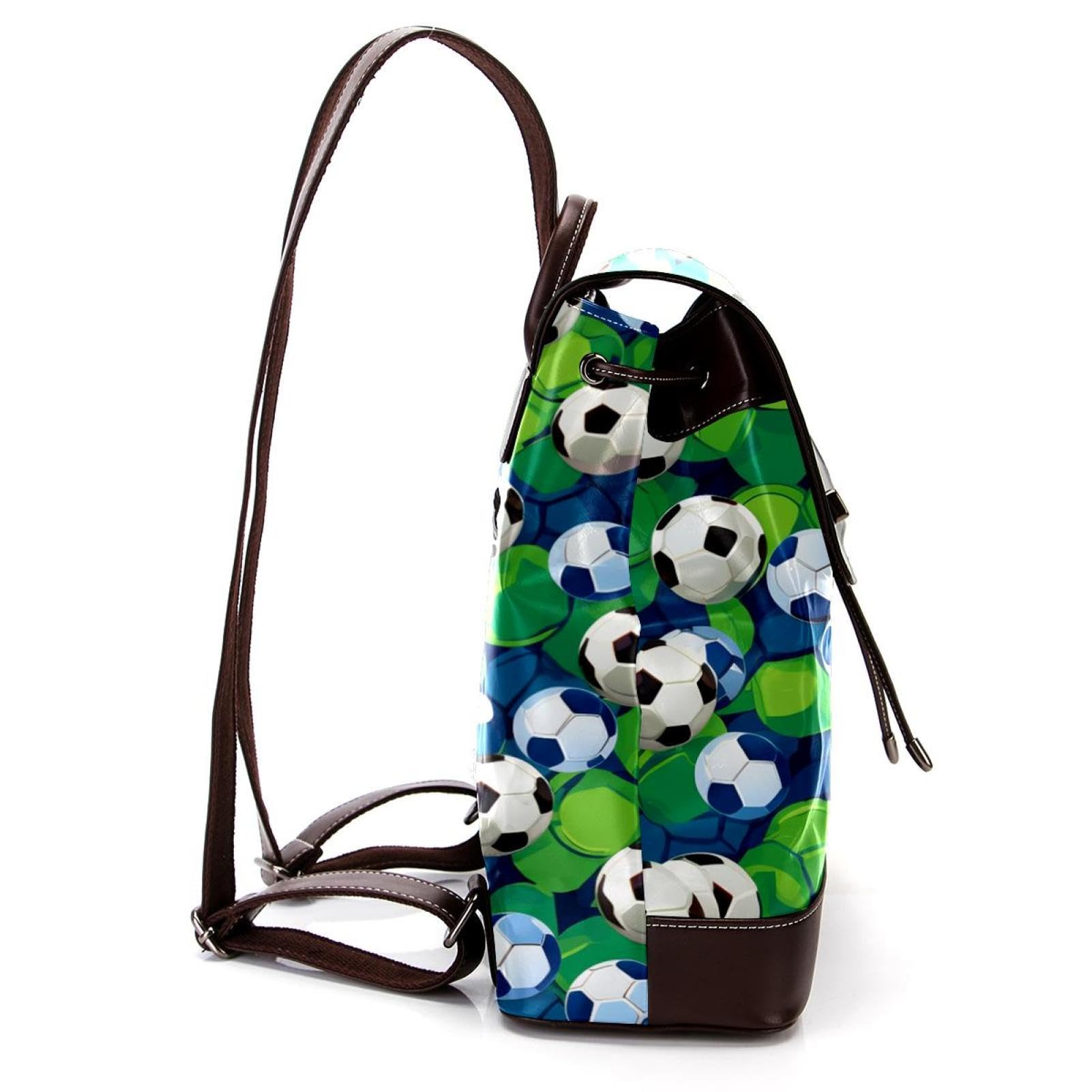 Men's & Women's Travel Backpack with Floral Soccer Ball Design - Lightweight Durable Carry-On Backpack for Commuting, Hiking & Sports