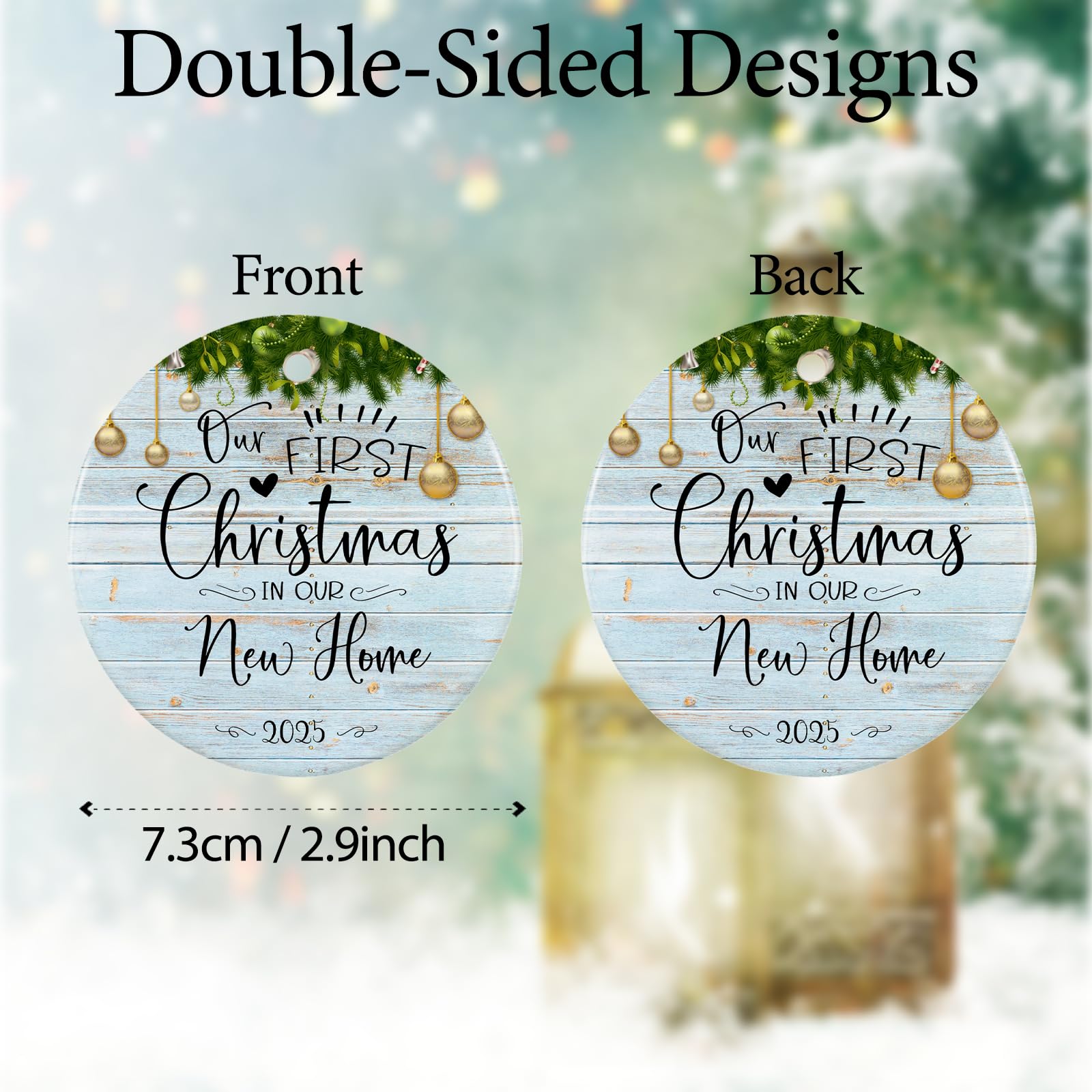 2025 First Christmas in Our New Home Ornament - Personalized Housewarming Gift for New Homeowners - Perfect for Christmas Tree Decor & New Home Celebration