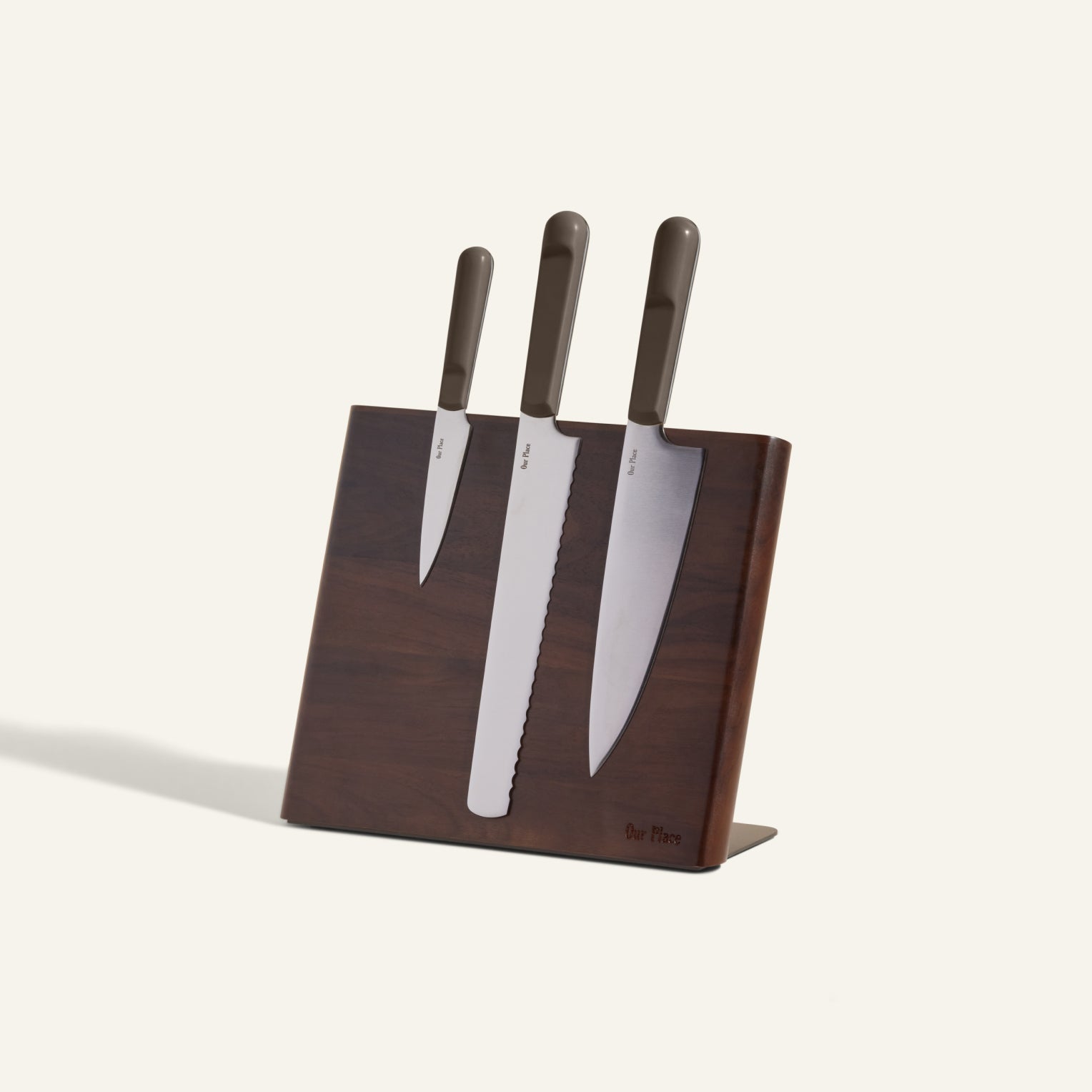Premium 3-Piece Knife Set with Walnut Wood Knife Block - Chef Knife, Paring Knife, Utility Knife - Perfect for Home Cooking, Kitchen Gifts & Professional Chefs