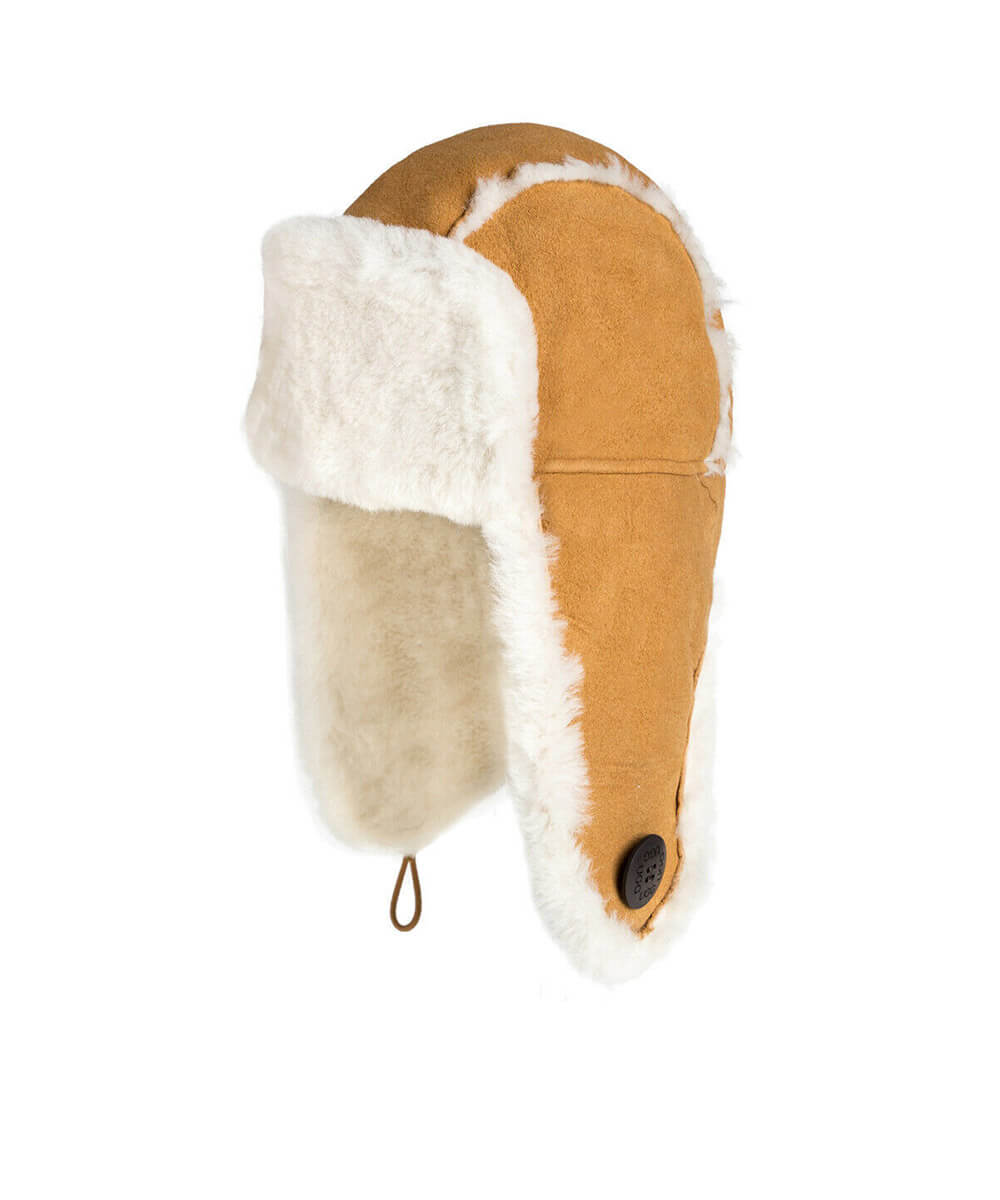 UGG Button Aviator Hat for Women - Winter Fleece Lined Pilot Cap with Ear Flaps - Cozy Cold Weather Accessory for Outdoor Activities, Skiing & Snowboarding
