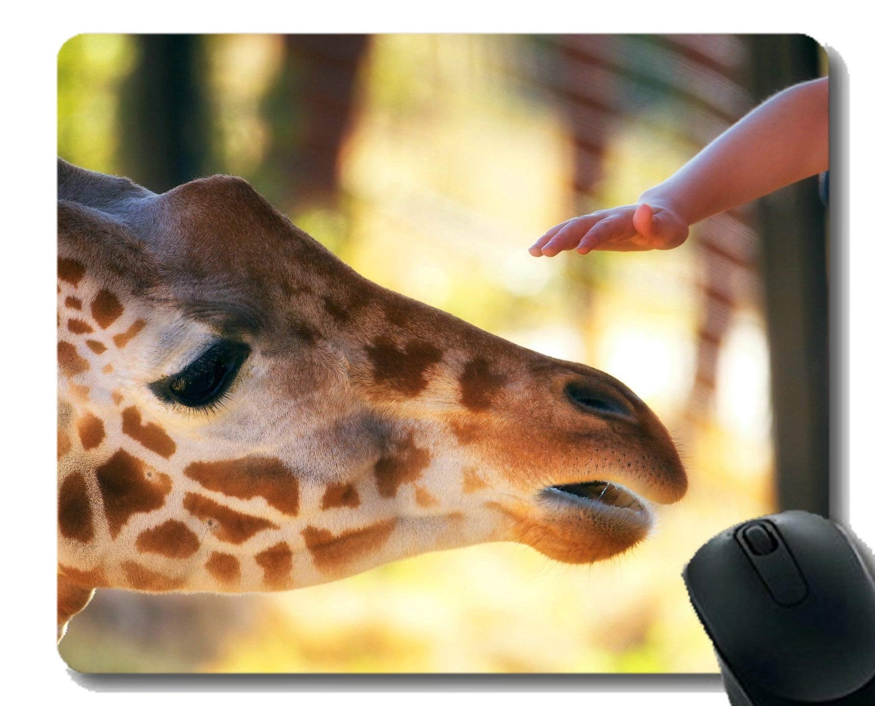 Premium Gaming Mouse Pad with Sunlight Animal Giraffe Design - Non-Slip Stitched Edge Mouse Mat for PC, Laptop, Office & Esports Gaming