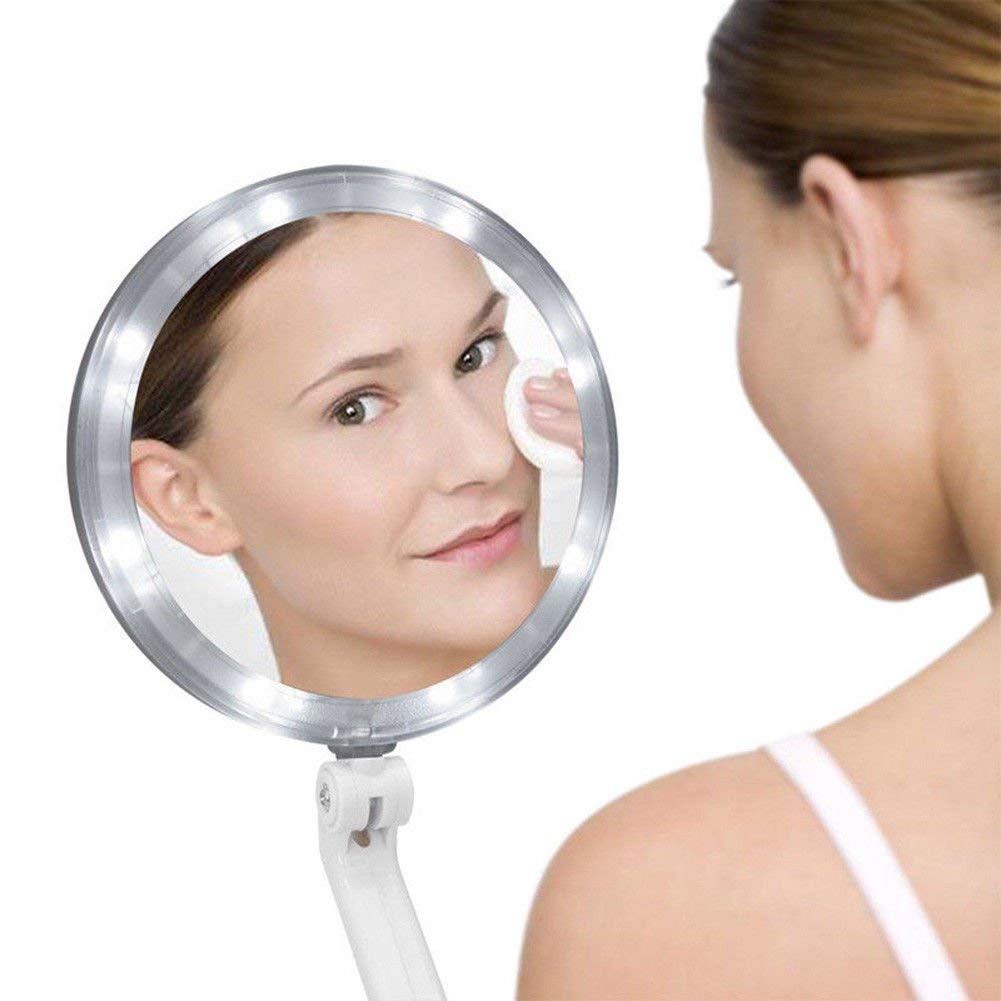 Taran Dual-Sided LED Makeup Mirror with 10X Magnification - USB Powered Vanity Mirror with Storage Box for Women | Perfect for Home Dressing Table, Professional Salon & Travel Beauty Kit