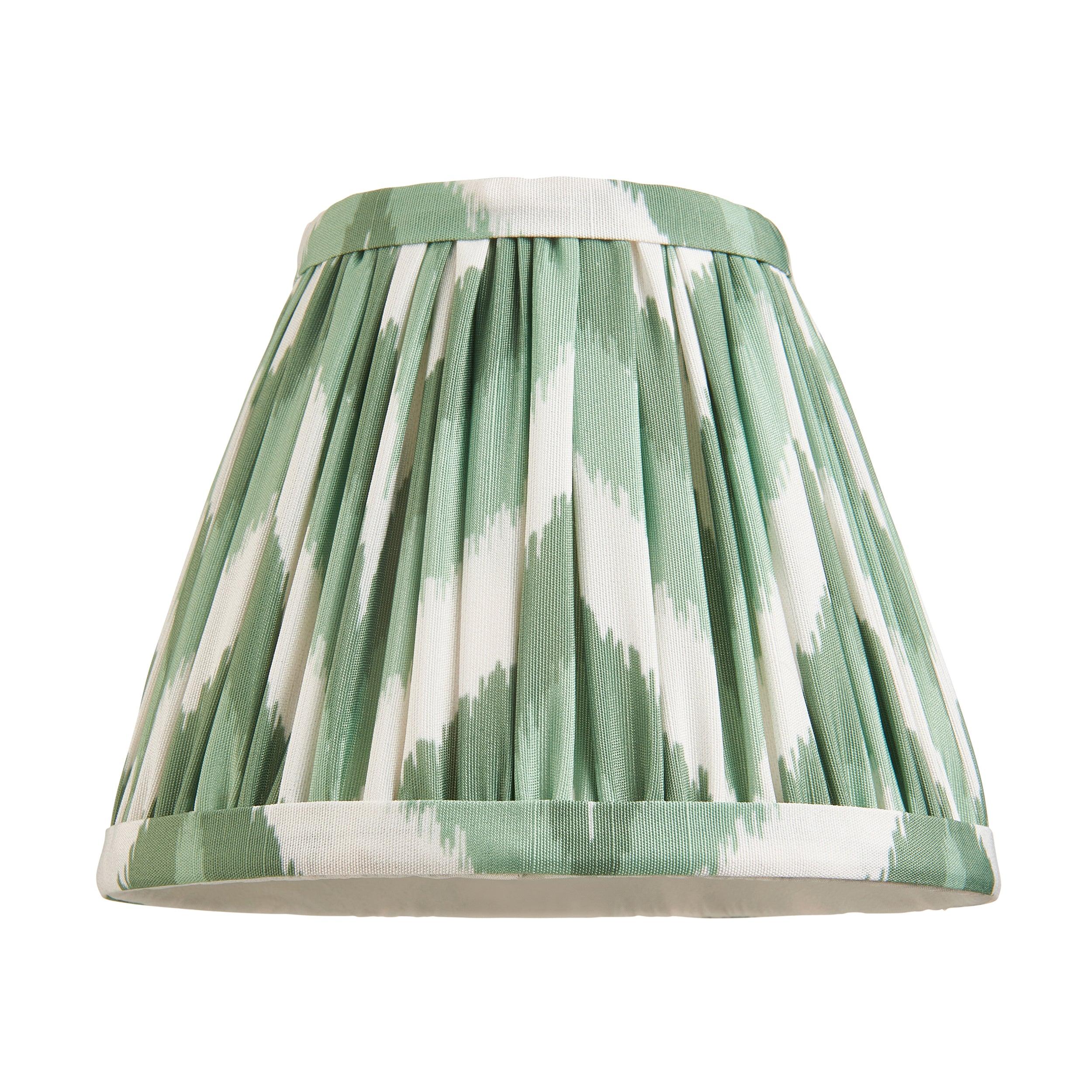 Bibury Green Table Lamp with 16cm Zigzag Cotswold Green Shade - Modern Home Office Bedroom Lighting Decor for Reading & Relaxation