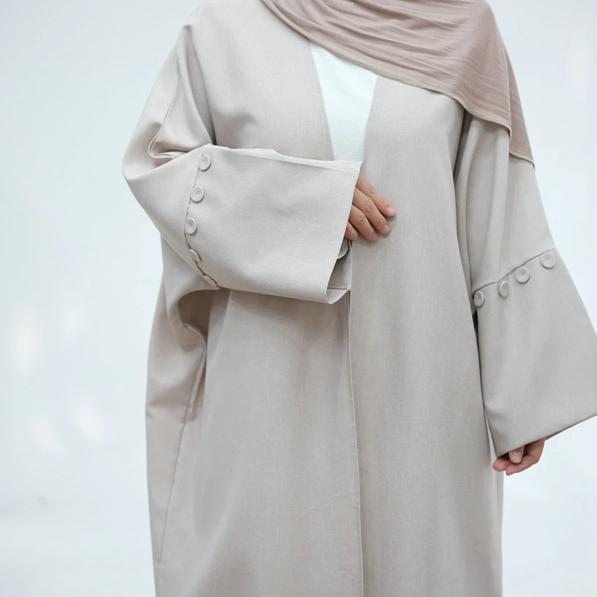 Elegant Open Front Cardigan Abaya Dress #24878 - Perfect for Modest Fashion, Prayer Wear & Everyday Comfort