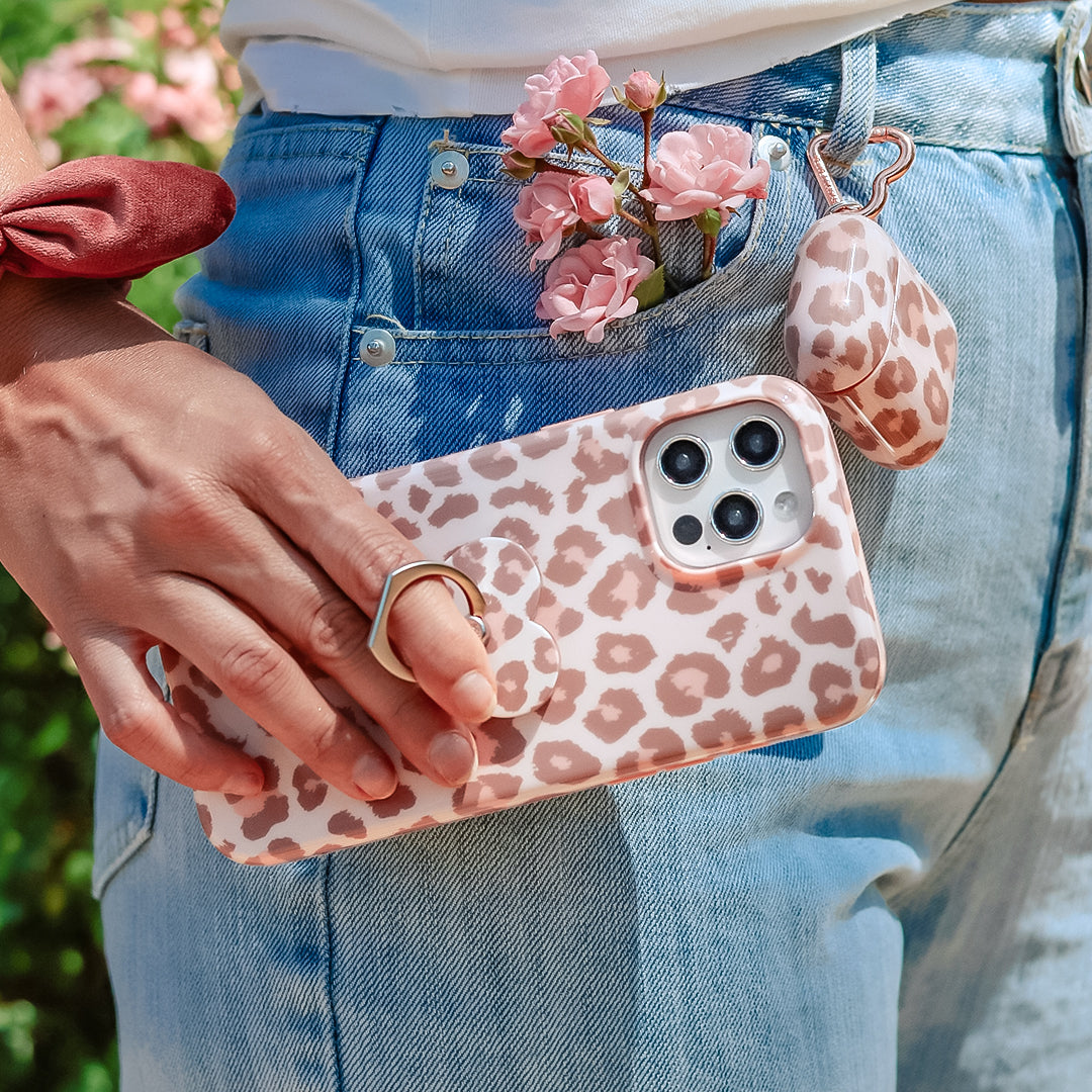 Trendy Blush Leopard Print iPhone Case - Stylish Protective Cover for iPhone 12/13/14/15 Pro Max - Perfect for Fashion Lovers & Everyday Use