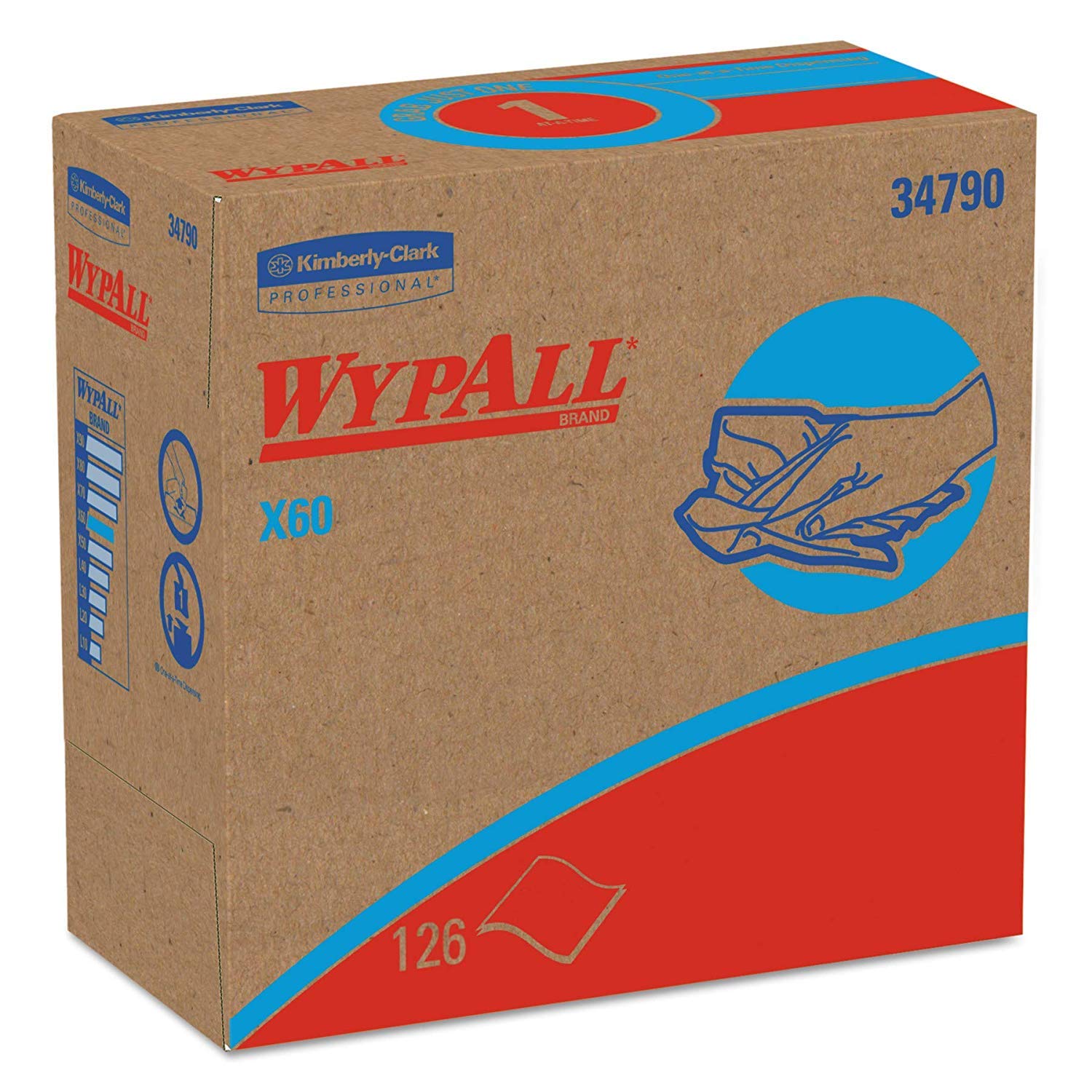 34790CT X60 White Cloths with POP-UP Box, 9 1/8 x 16 7/8 Inches, 126 per Box (Case of 10 Boxes) - Perfect for Retail Packaging, Gift Wrapping, and Party Supplies