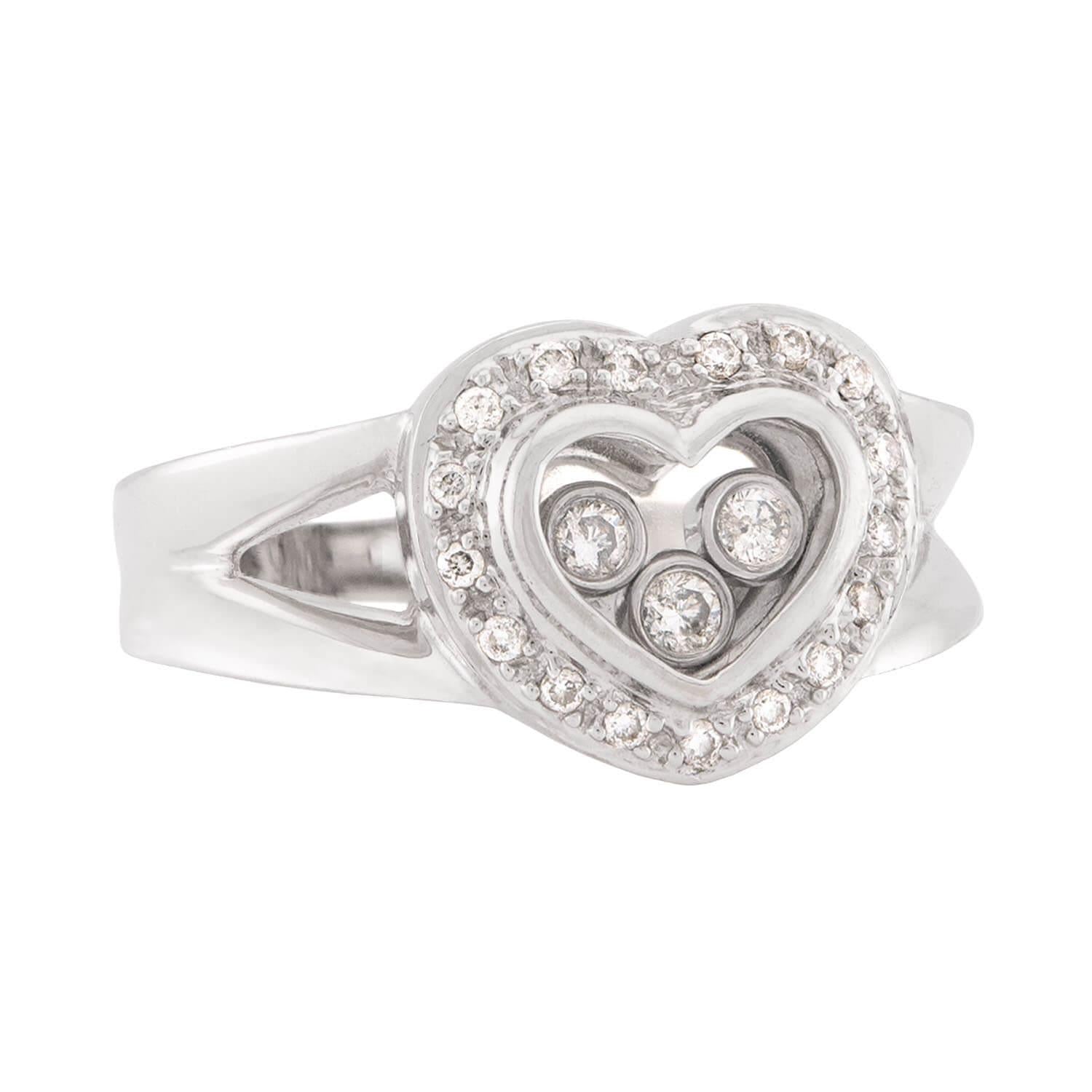 14K Gold Happy Diamond Heart Ring for Women - Elegant Valentine's Day Gift, Anniversary Jewelry, Romantic Proposal Present - Perfect for Weddings, Date Nights & Special Occasions