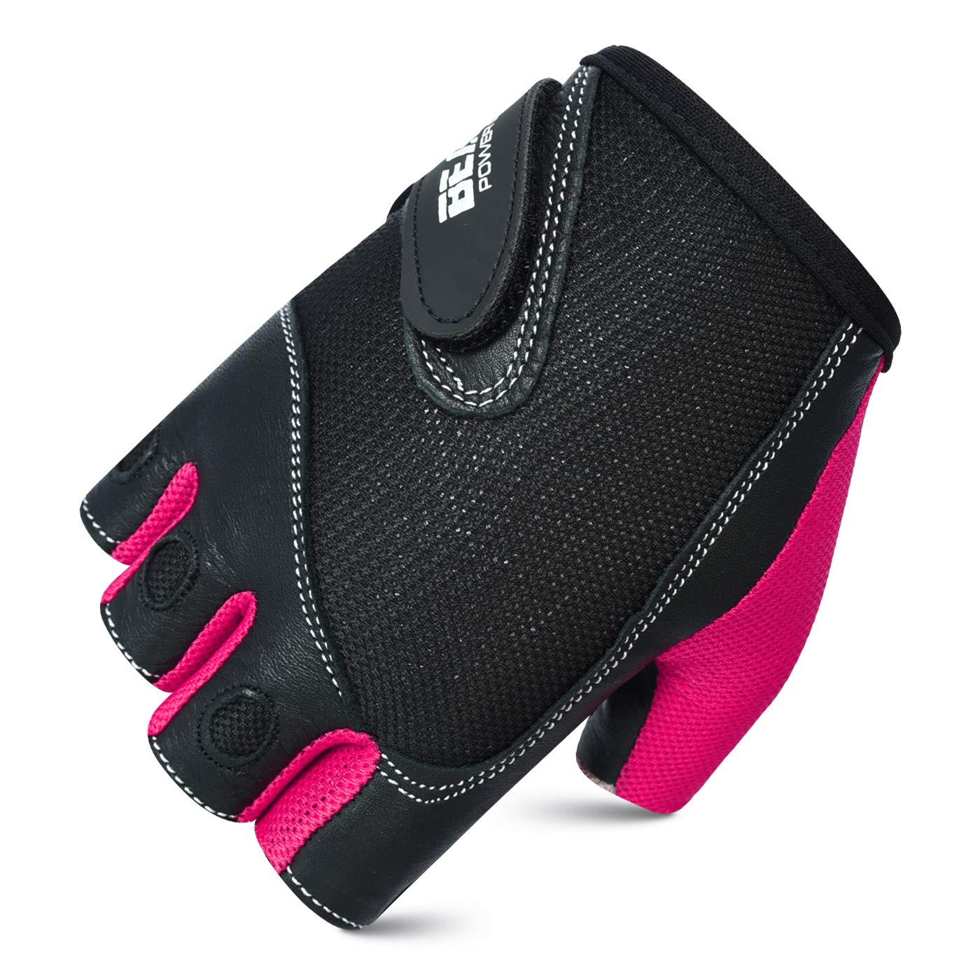 Women's Workout Gloves - Padded Leather Palm, Washable for Gym & Fitness