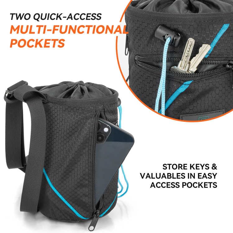 Premium Chalk Bag for Rock Climbing & Bouldering - Durable Chalk Bucket with 2 Large Zippered Pockets | Perfect for Indoor Climbing Gyms & Outdoor Adventures