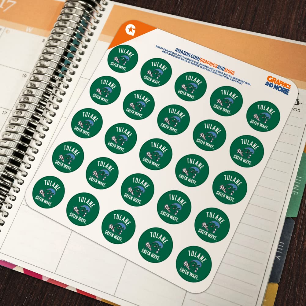 Tulane University Green Wave 1 Inch Planner Stickers - Clear Scrapbooking Stickers for Bullet Journals, Calendars, DIY Crafts - Perfect for College Students, School Planning & Memory Keeping