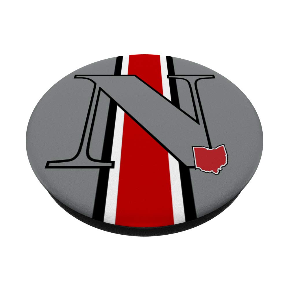 State of Ohio Letter N Initial PopSockets PopGrip: Swappable Phone & Tablet Grip for Secure Hold, Perfect for Travel, Work, and Everyday Use