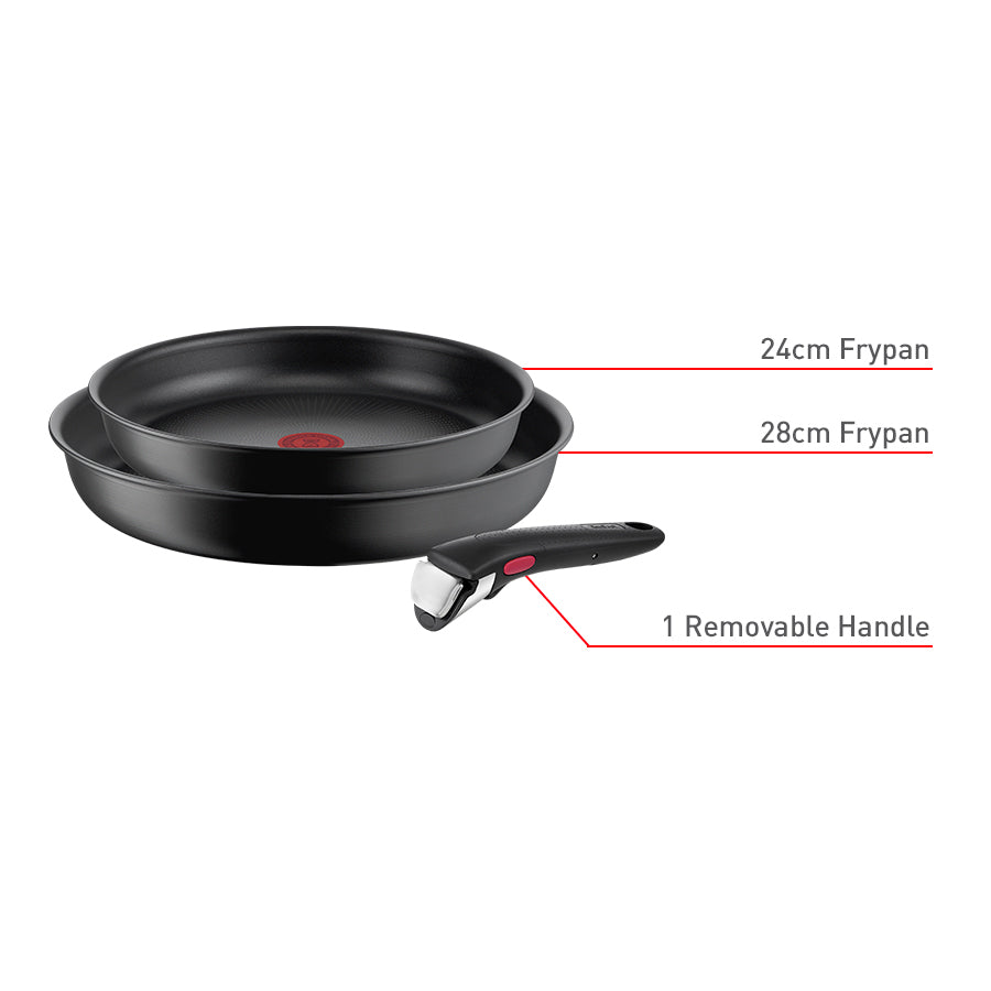 Tefal Ingenio Ultimate Non Stick Induction 3-Piece Frypan Set - Professional Cookware for Home Chefs, Perfect for Sautéing, Frying & Cooking on Induction Stoves