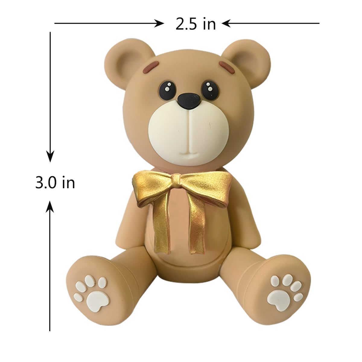 3D White Bear Cake Toppers - Adorable Baby Shower & Birthday Party Decorations for Boys & Girls - Perfect for Baby Showers, First Birthdays, and Gender Reveal Parties