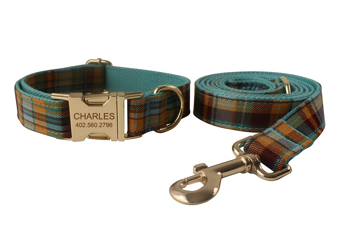 Personalized Dog Collar with Engraved Name & Number - for Small Medium Large Pets - Perfect for Walks & ID Safety