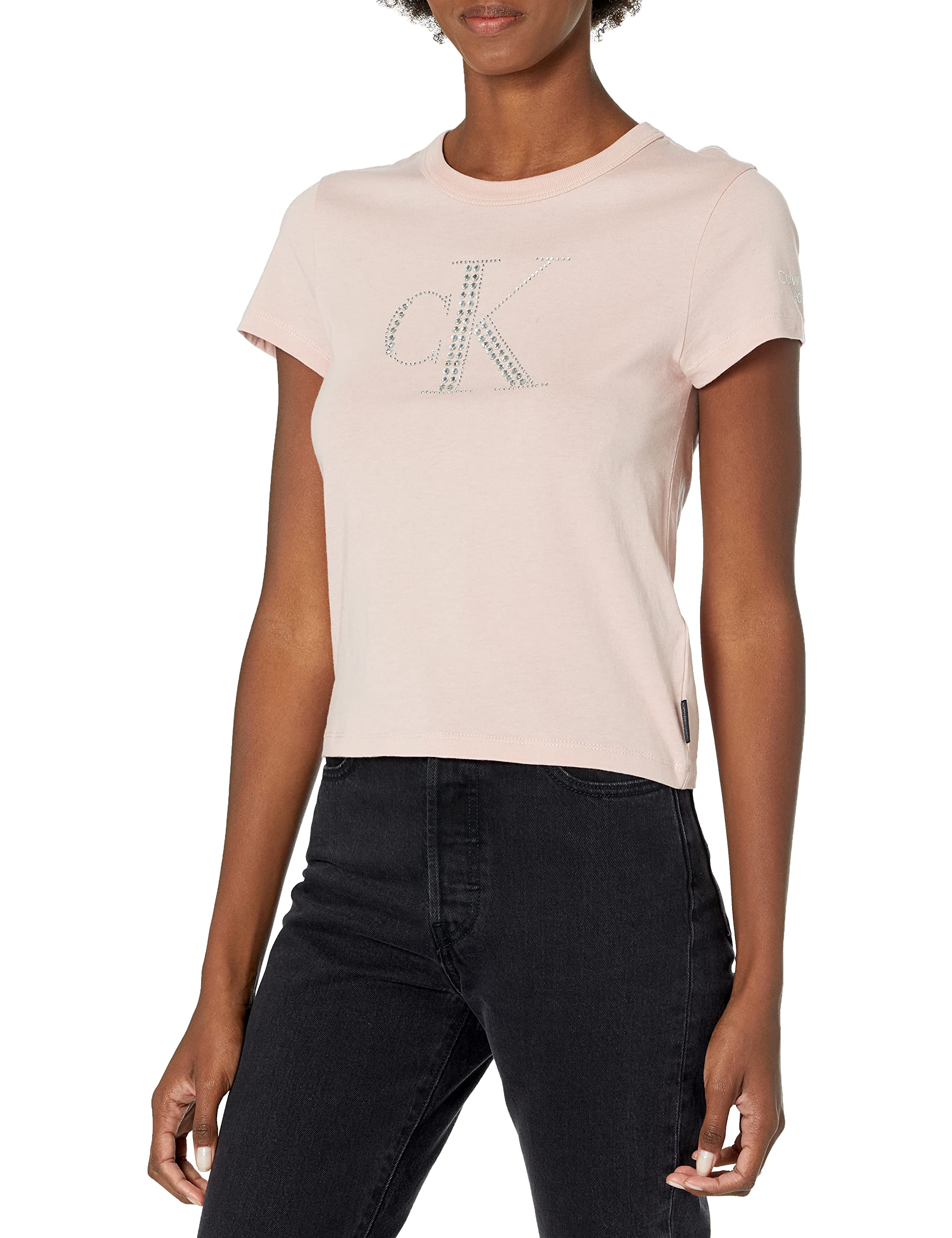 Calvin Klein Women's High Waist Skinny Jeans & Baby Tee Set - Stretch Denim & Soft Cotton Combo for Casual Outfits | Perfect for Date Night, Shopping & Weekend Wear