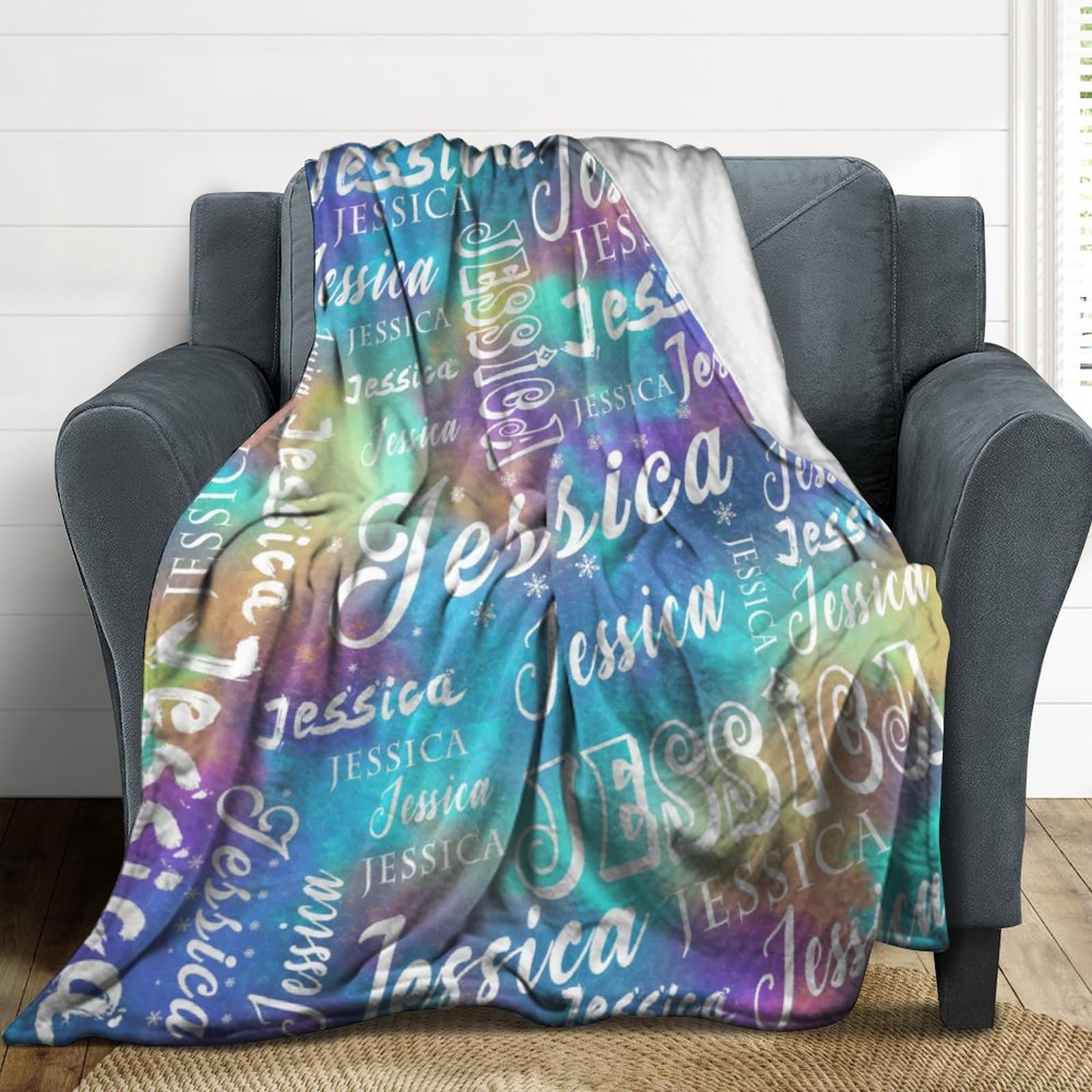 Custom Name Blanket for Kids, Toddlers & Adults - Personalized Baby Blanket Gift for Boys, Girls, Men & Women - 30