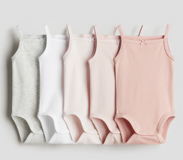 5 Pack Soft Cotton Baby Bodysuits - Light Pink for 0-4 Months | Comfortable & Breathable Onesies for Newborns & Infants | Perfect for Everyday Wear, Playtime & Sleep