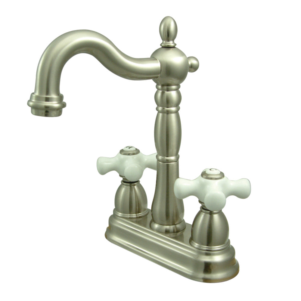 Kingston Brass KB1492PX Heritage Two Handle Bar Faucet - Vintage Style Brass Sink Faucet for Kitchen & Bar | Perfect for Farmhouse, Commercial, and Restaurant Use