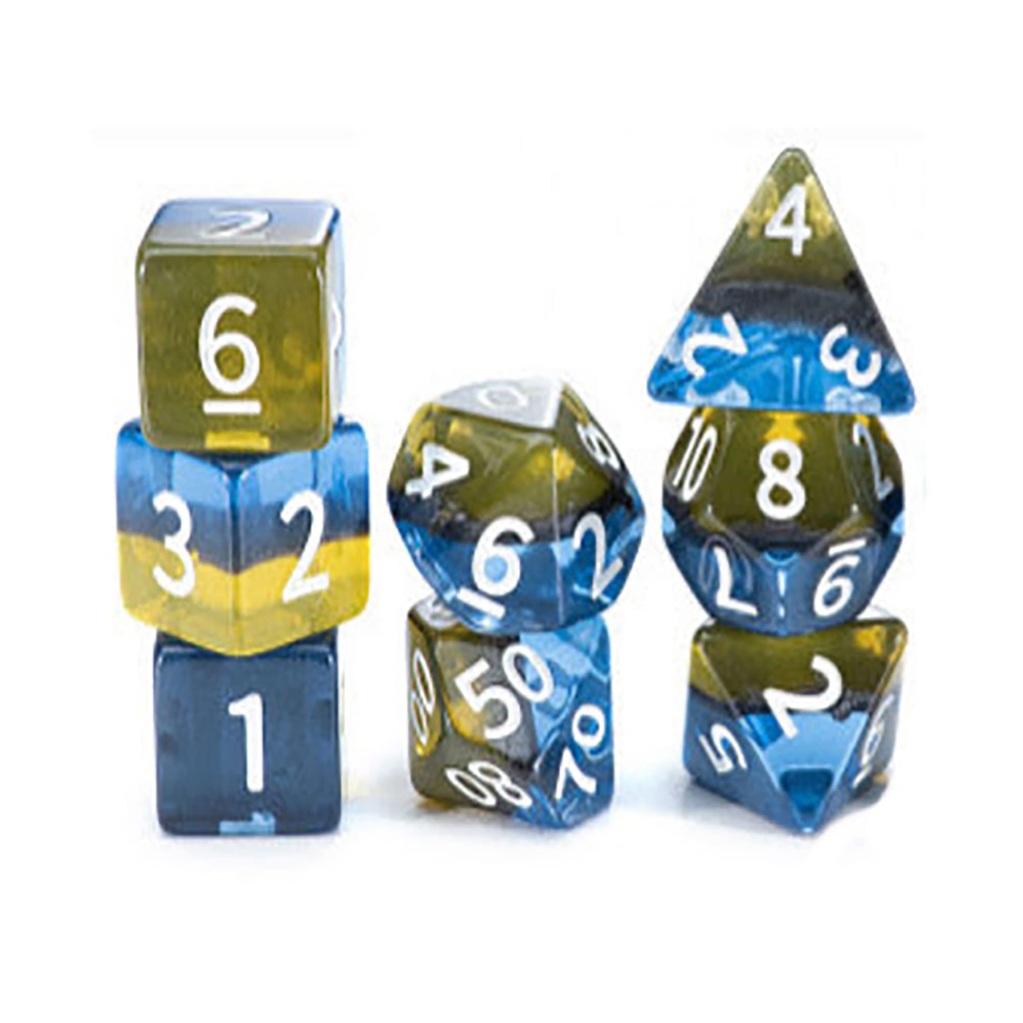 Gate Keeper Games Sui Generis Rainbow Dice Set - 7 Piece Polyhedral Dice for D&D, RPG & Tabletop Gaming - Vibrant Multi-Colored Role Playing Game Accessories