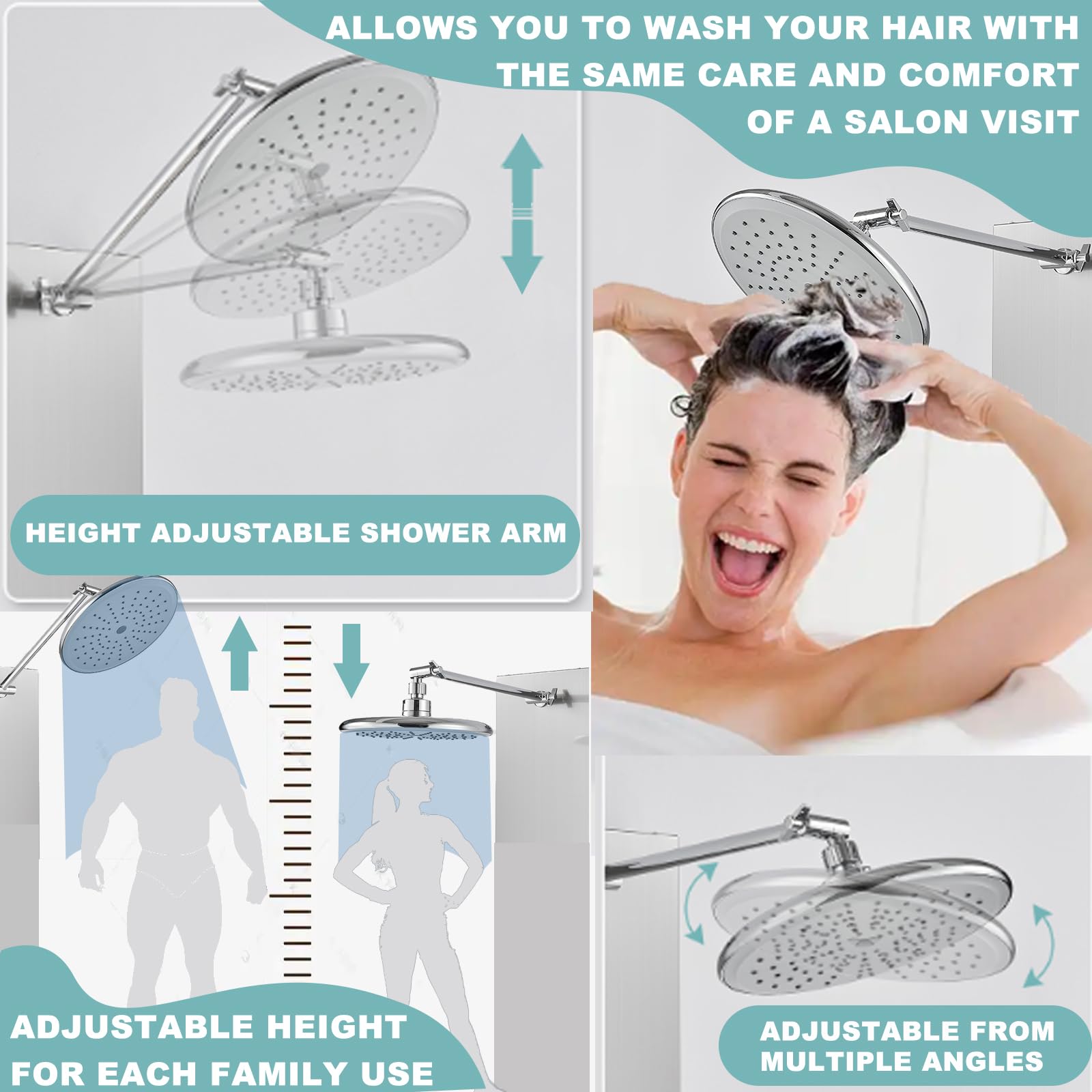 Premium Stainless Steel Shower Panel System - 5-Function Adjustable Handheld Shower Head with 2-Setting Body Jets & Self-Cleaning Nozzles | Brushed Nickel Finish for Bathroom & Spa Relaxation