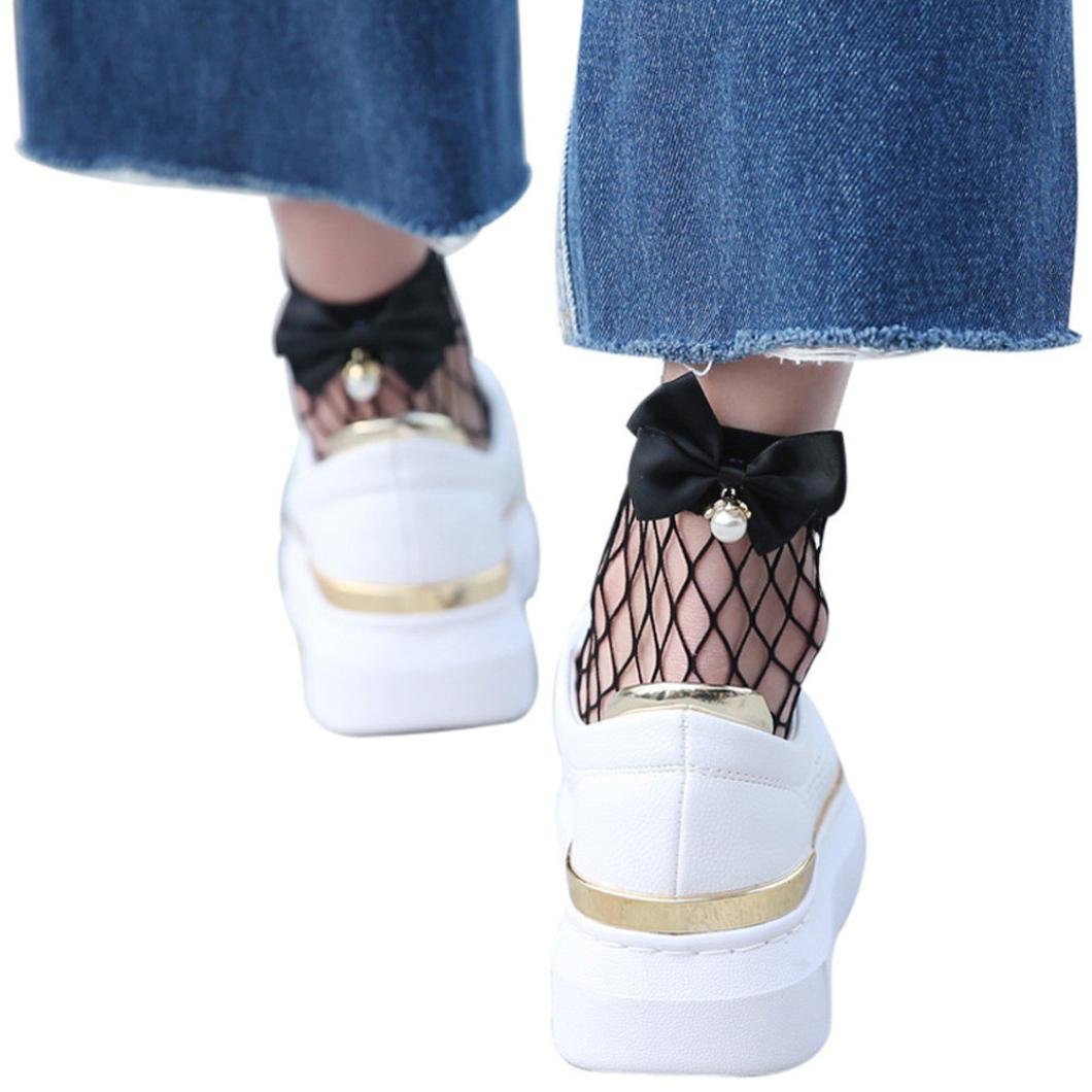 Women's Mesh Ruffle Bowknot Fishnet Ankle Socks - Breathable Lace Short Socks for Casual Wear, Party Outfits & Fashion Accessories | Perfect for Summer, Dates & Special Occasions