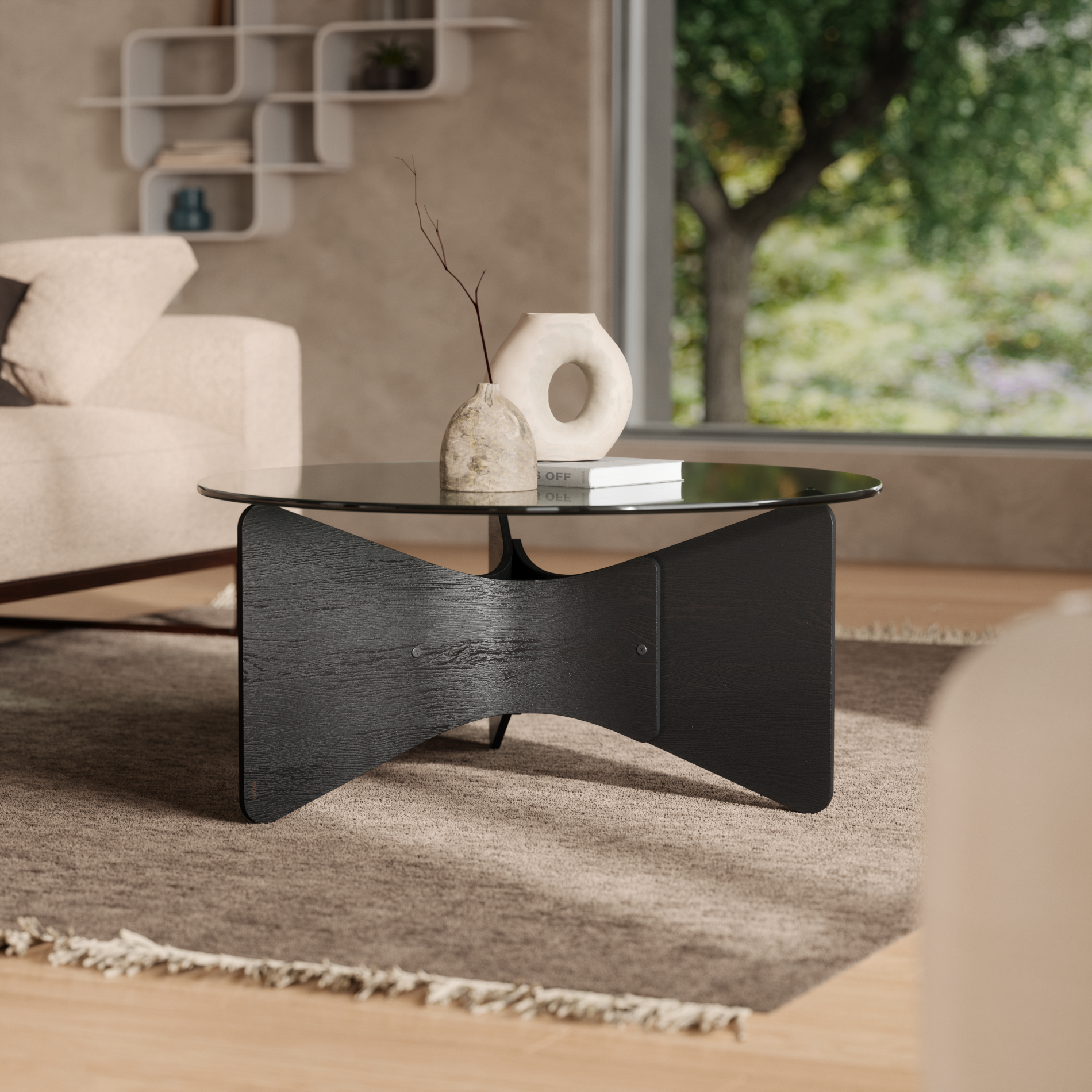 Modern Solid Wood Coffee Table - Handcrafted Rustic Living Room Furniture for Home Decor | Perfect for Living Room, Lounge & Office Spaces