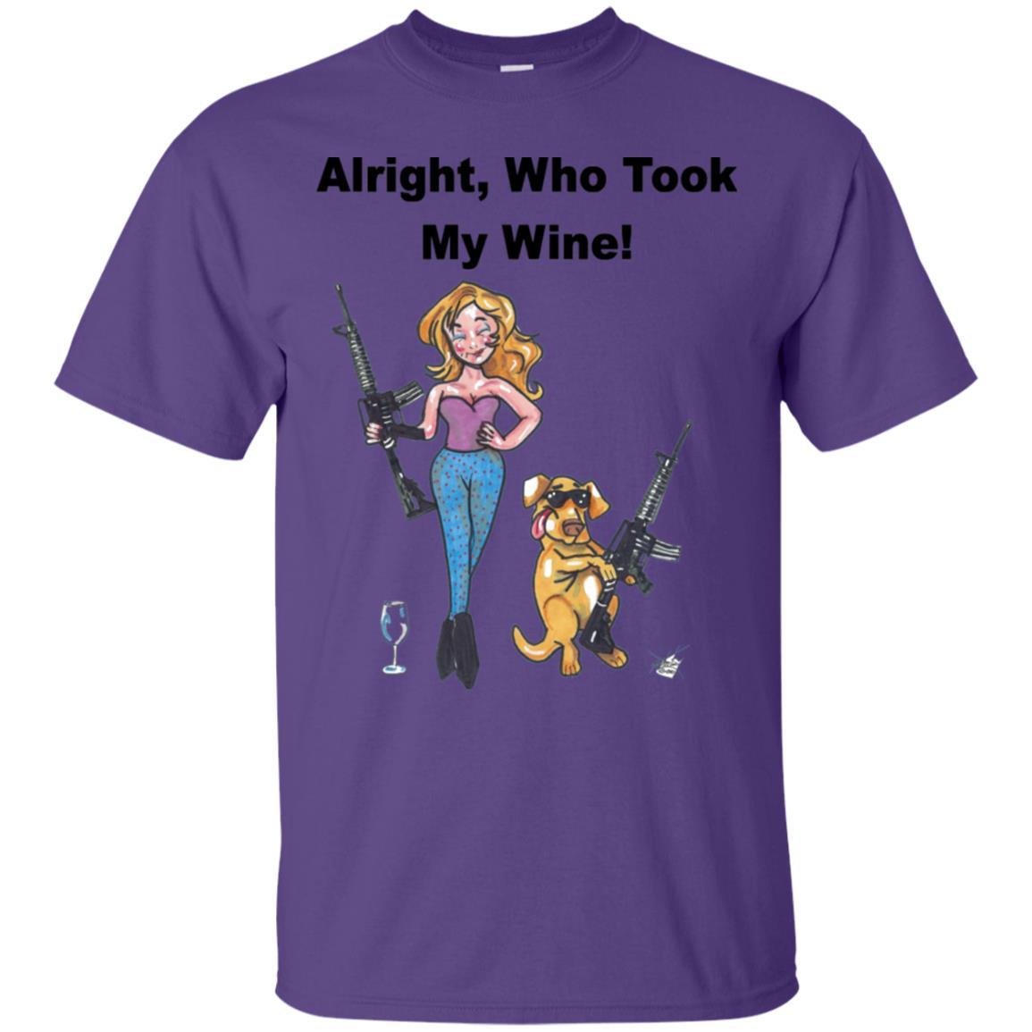 Who Took My Wine? Funny Wine Lover T-Shirt - Soft Cotton Graphic Tee for Women - Perfect for Wine Tasting Parties & Girls Night Out