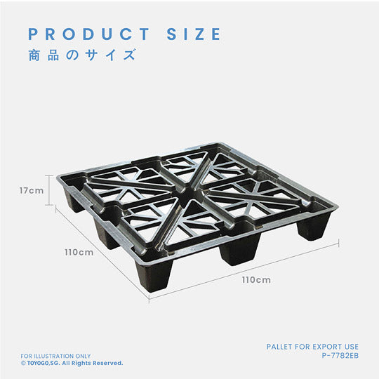 Heavy Duty Black & Green Export Pallet (P 7782) - Ideal for Shipping, Warehousing & Industrial Use