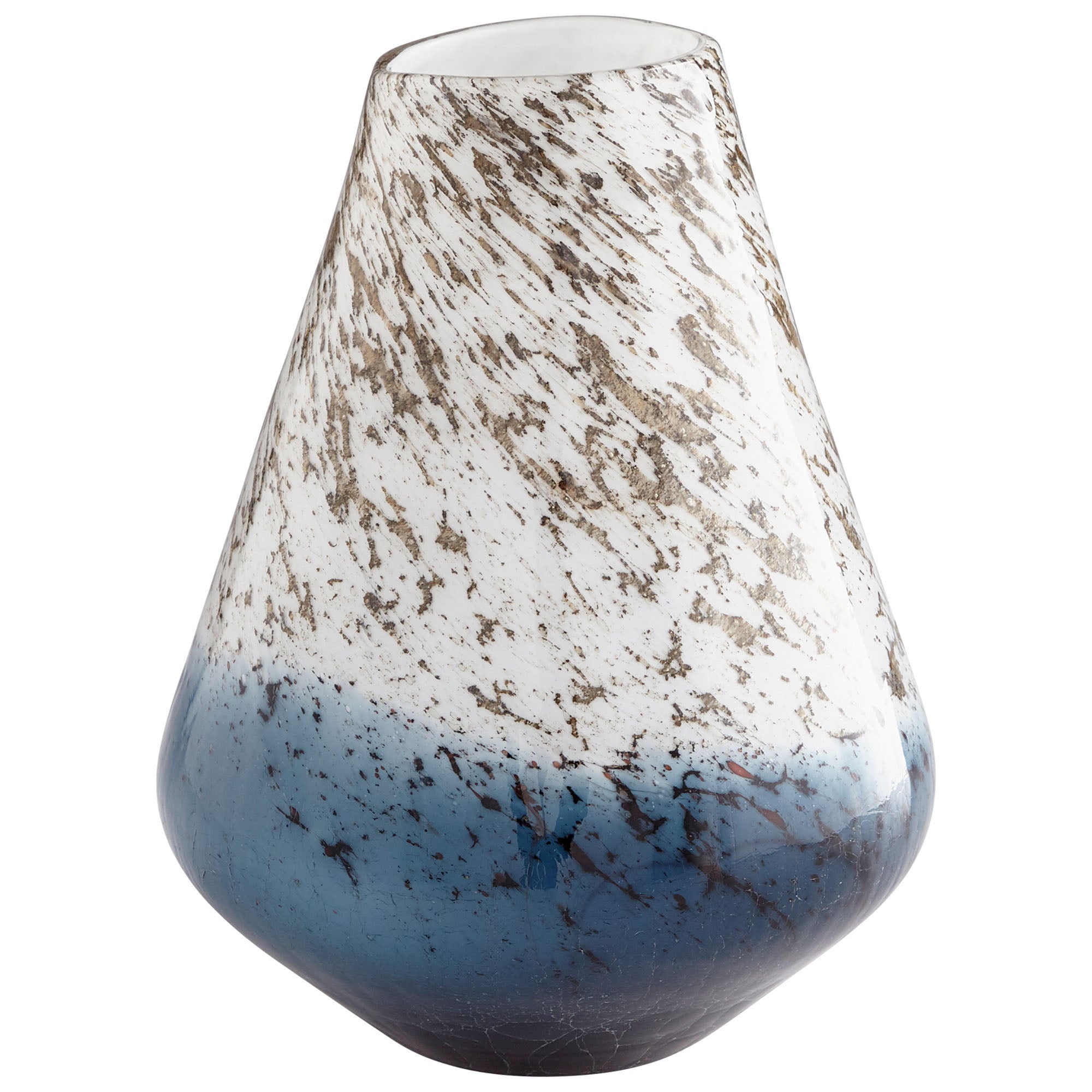 Cyan Design 09542 Large Blue and White Ceramic Vase - Elegant Home Decor for Living Room, Dining Table & Wedding Centerpieces