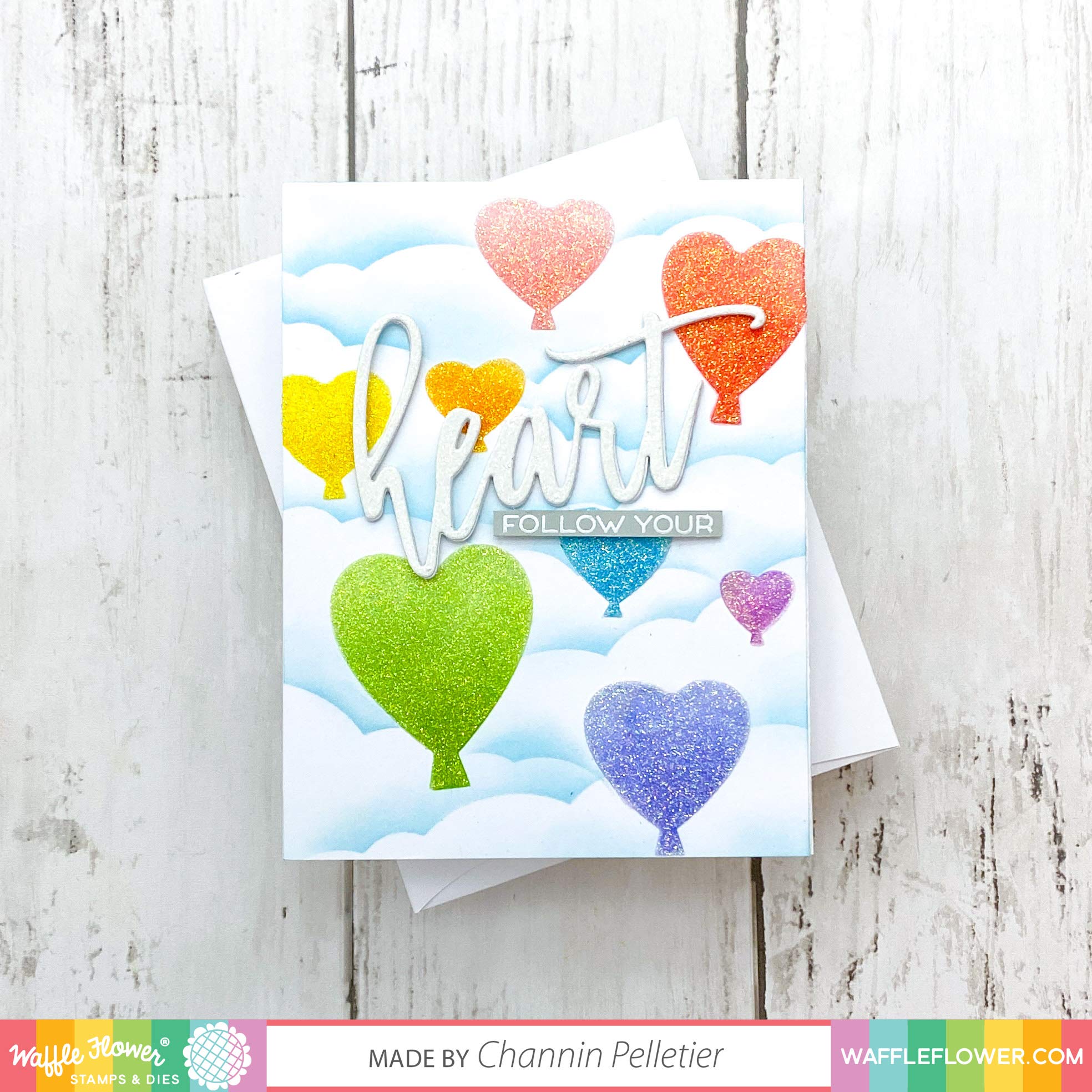 Waffle Flower Oversized Heart Word Die - DIY Scrapbooking, Card Making, and Paper Crafting Supplies for Creative Projects