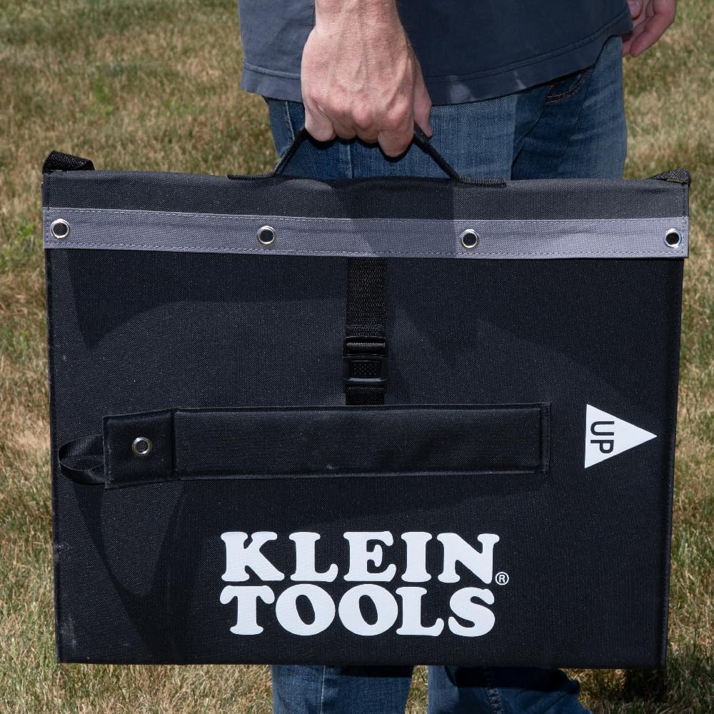 Klein Tools 29250 60W Foldable Solar Panel - Portable Solar Charger for Power Banks, Phones, Tablets & Outdoor Camping Gear | Perfect for Hiking, RV Trips & Emergency Power Backup