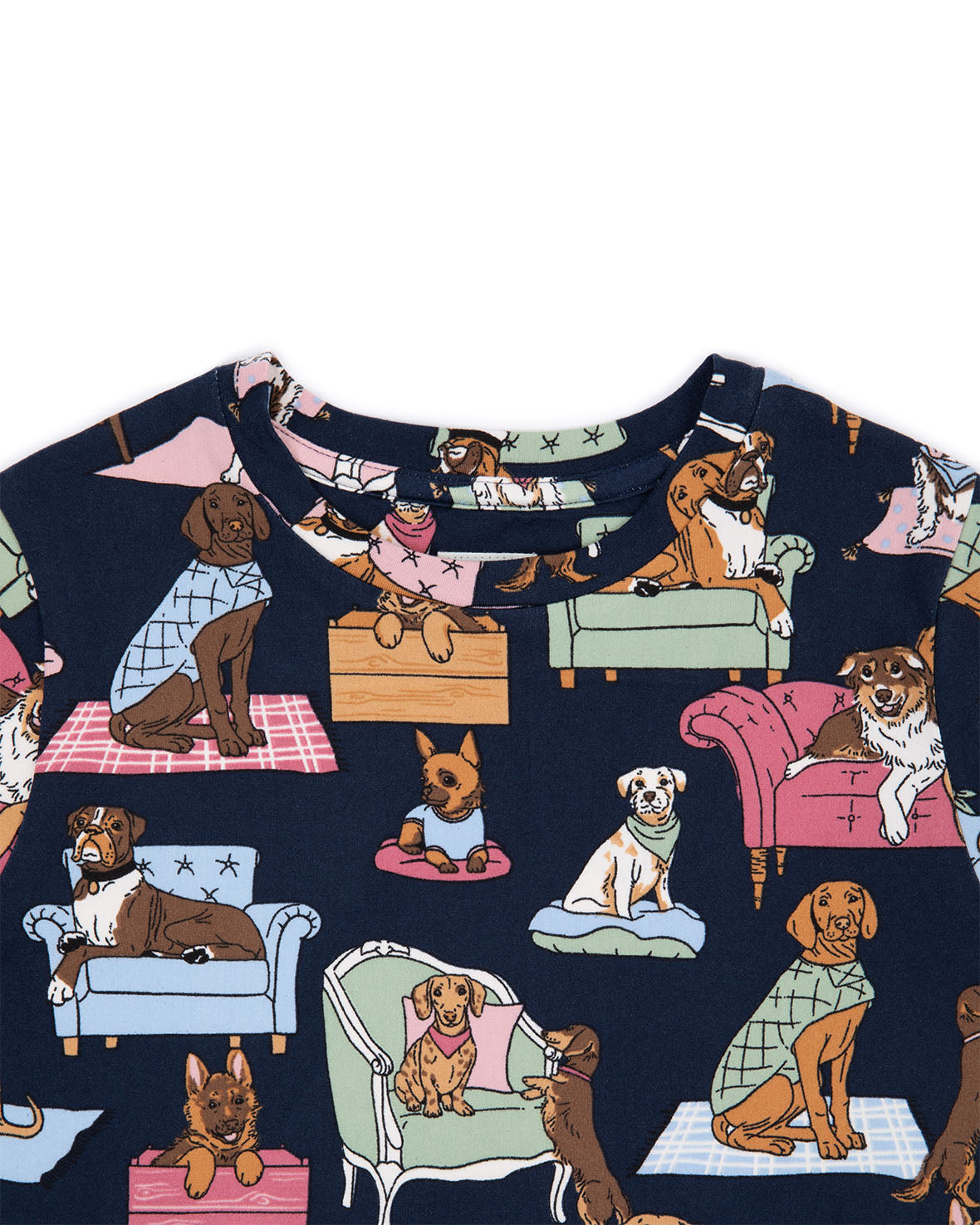 **Boys Girls Kids Dog Print Long Sleeve Pajama Set - Cute Animal Themed Sleepwear for Bedtime & Lounging**
