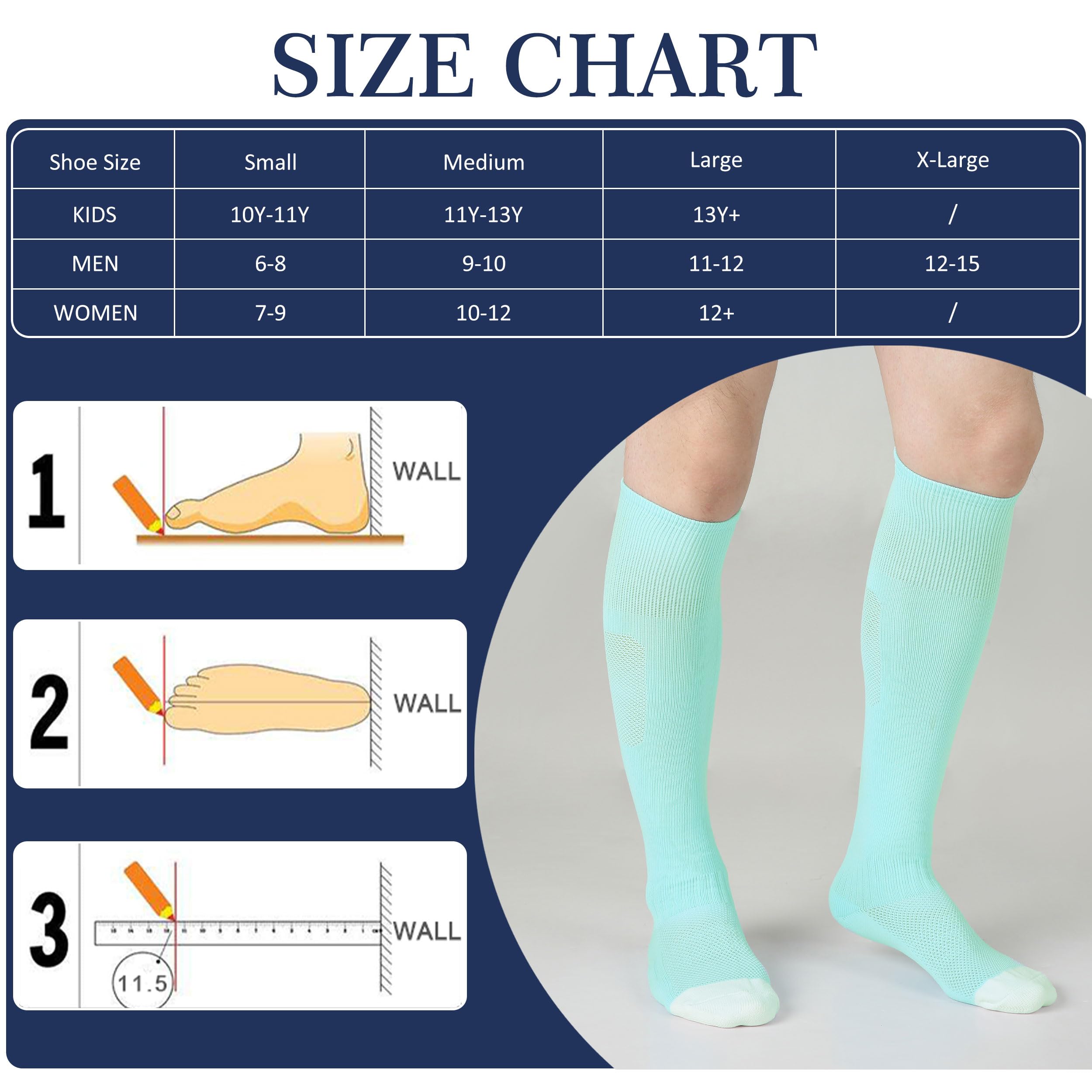 Sunew Multi-Sport Athletic Socks 2/3 Pack - Soccer Baseball Softball Football Volleyball Socks for Youth & Adults (4 Sizes) - Perfect for Training, Games & Team Sports