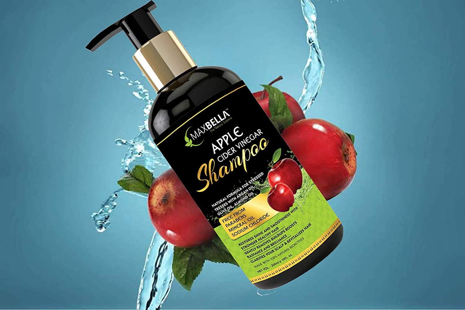 Organic Apple Cider Vinegar Hair Care Set - 300ml Shampoo, 300ml Conditioner & 200ml Hair Oil - Paraben & Mineral Oil Free for Men & Women - Deep Cleansing & Nourishing for Healthy Hair Growth - Perfect for Daily Hair Care Routine & Scalp Treatment