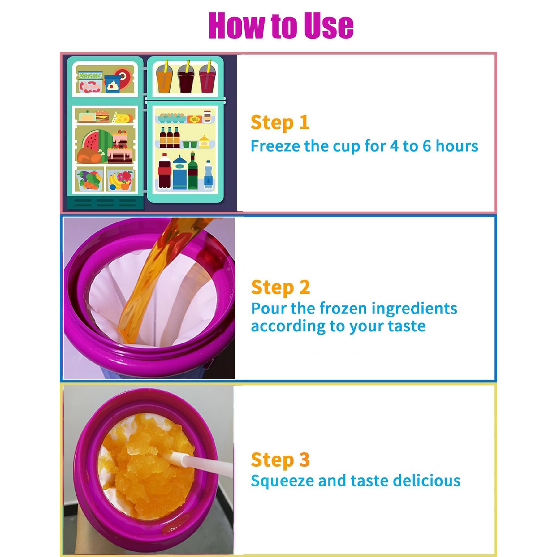 16.9oz Slushie Maker Cup - Large Capacity Magic Quick Frozen Smoothie Cup, Double Layer Squeeze Cup for Homemade Slushies, Milk Shakes & Ice Cream - Perfect for Kids, Family & Summer Parties (Ideal for Poolside, BBQs & Outdoor Gatherings)