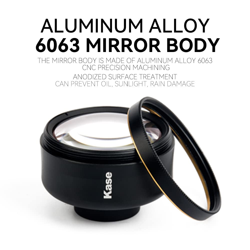 Kase 12mm 122° Wide Angle Lens for iPhone 7/8/11 Pro/XS/XR/12 Pro & Samsung - Universal Clip-on Phone Camera Lens for Architecture, Portraits, Live Streaming - Perfect for Travel Vlogging, Landscape Photography and Social Media Content Creation