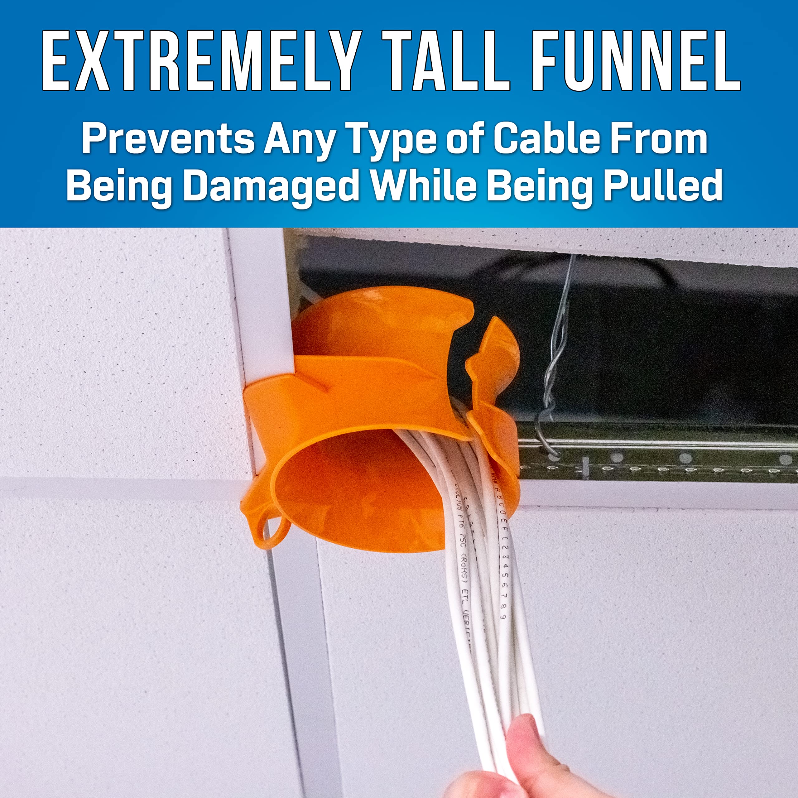 Jonard CPF-215 Cable Funnel - Orange Drop Ceiling Protector for Easy Wiring