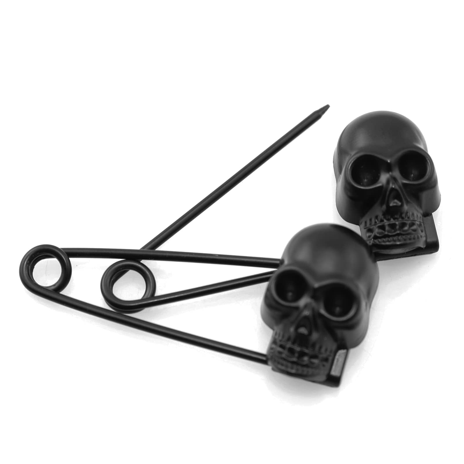 6PCS Black Skull Safety Pins for Blankets & Sweaters - Gothic Style